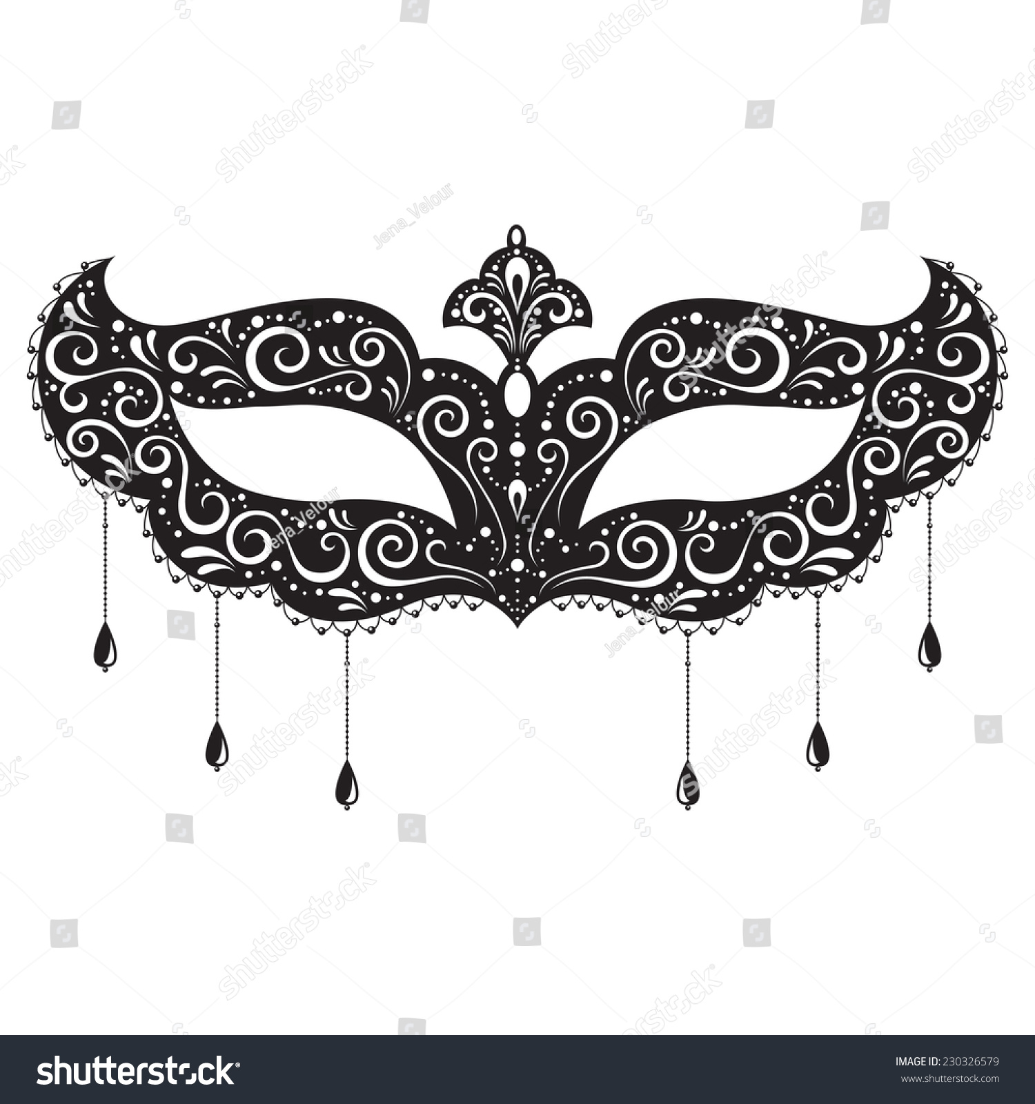 Vector Illustration Masquerades Mask Isolated On Stock Vector (Royalty ...