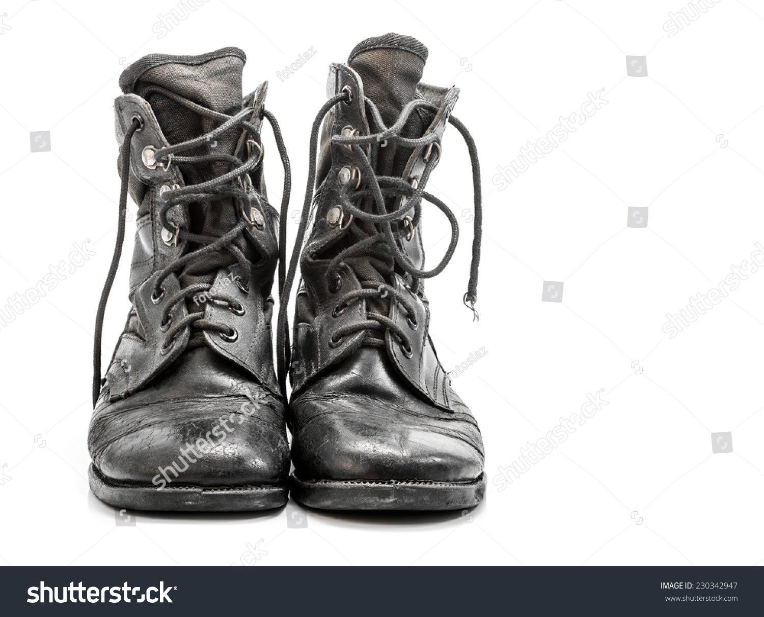 Old Combat Boots Isolated On White Stock Photo 230342947 | Shutterstock