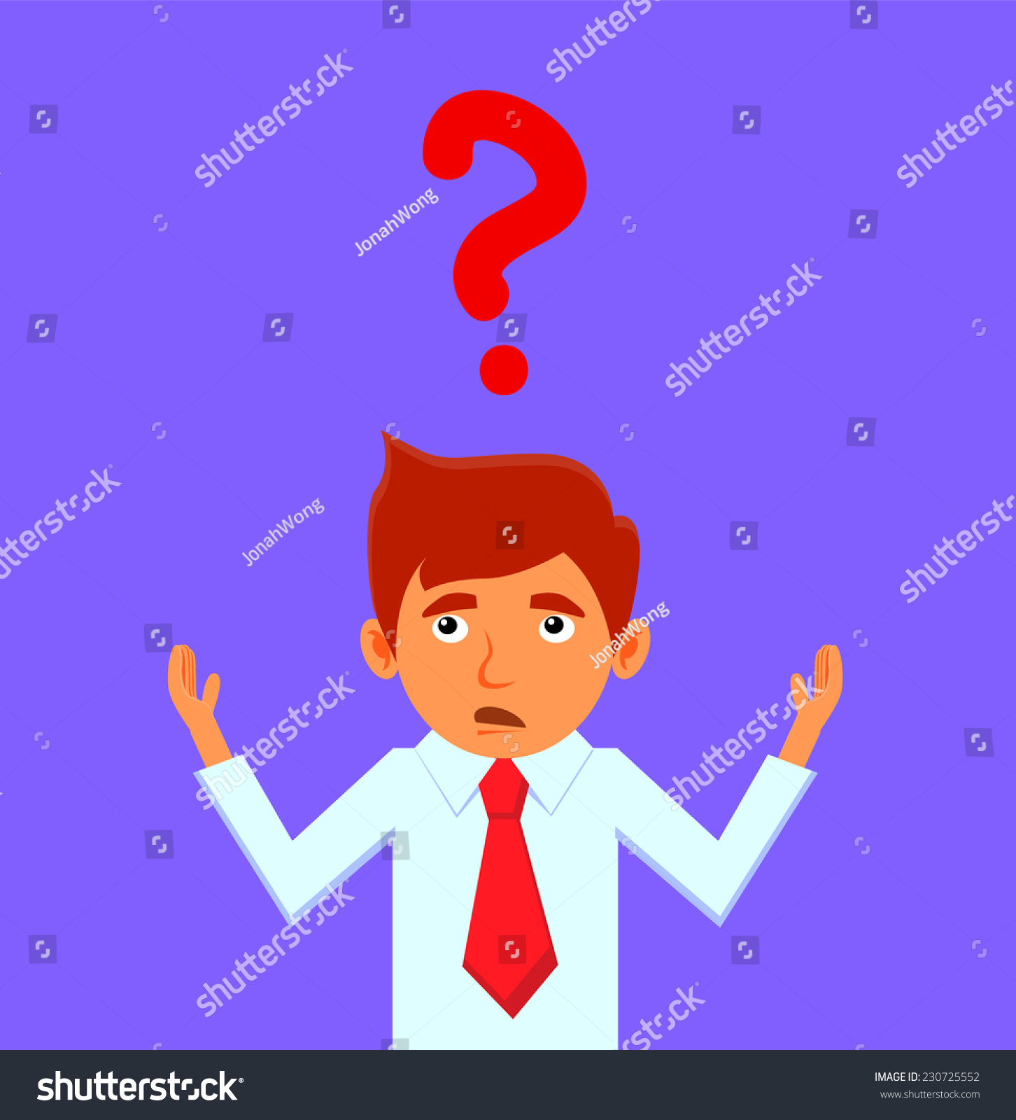 Businessman Confused Question Mark Vector Stock Vector (Royalty Free ...