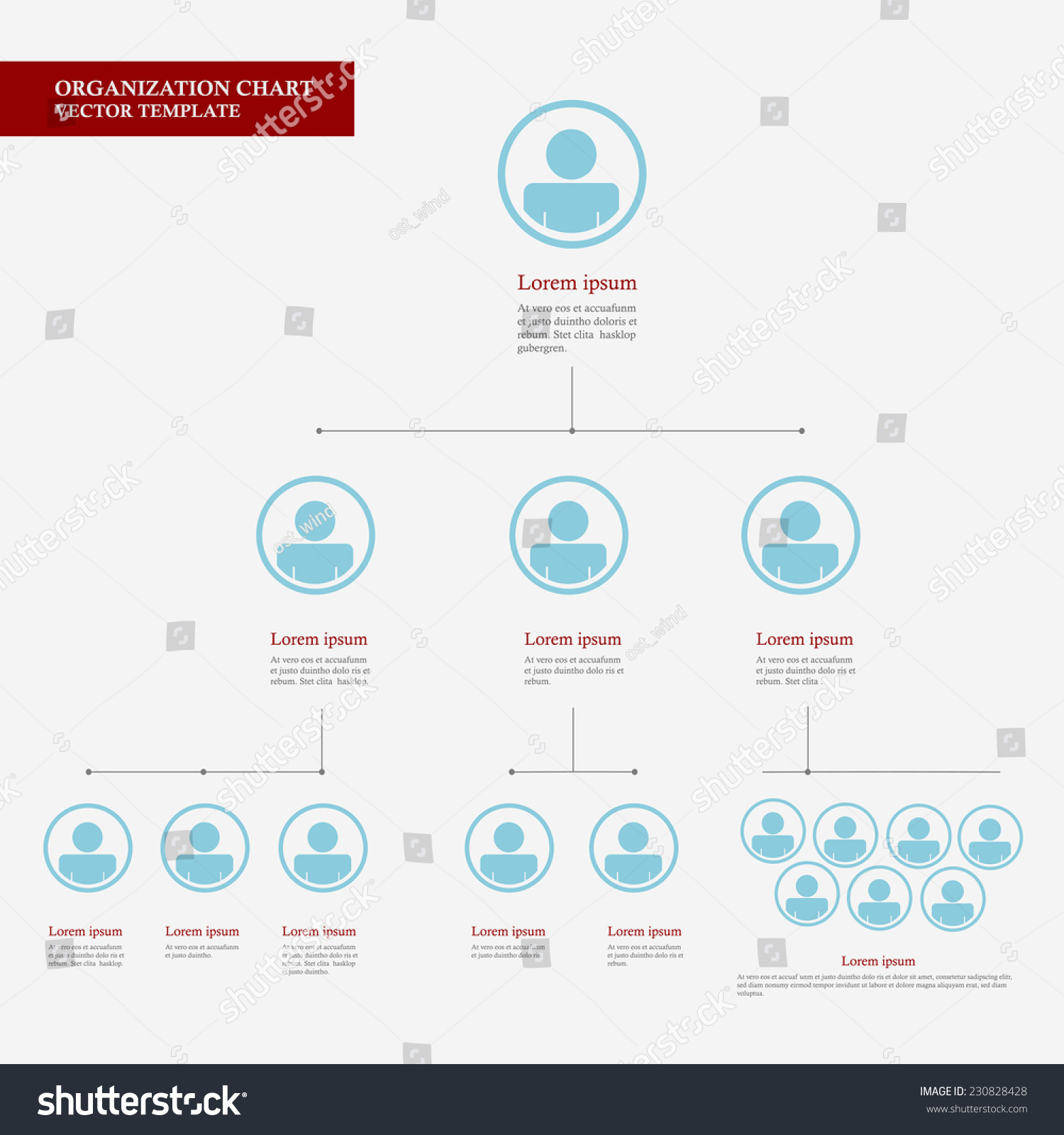 Corporate Organization Chart Template Business People Stock Vector ...