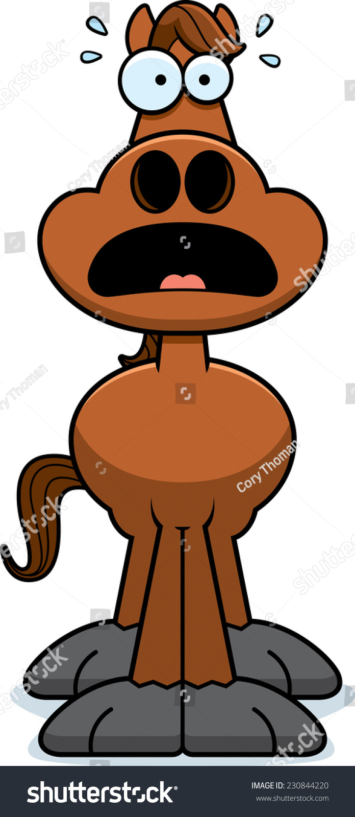 Cartoon Illustration Horse Looking Scared Stock Vector (Royalty Free