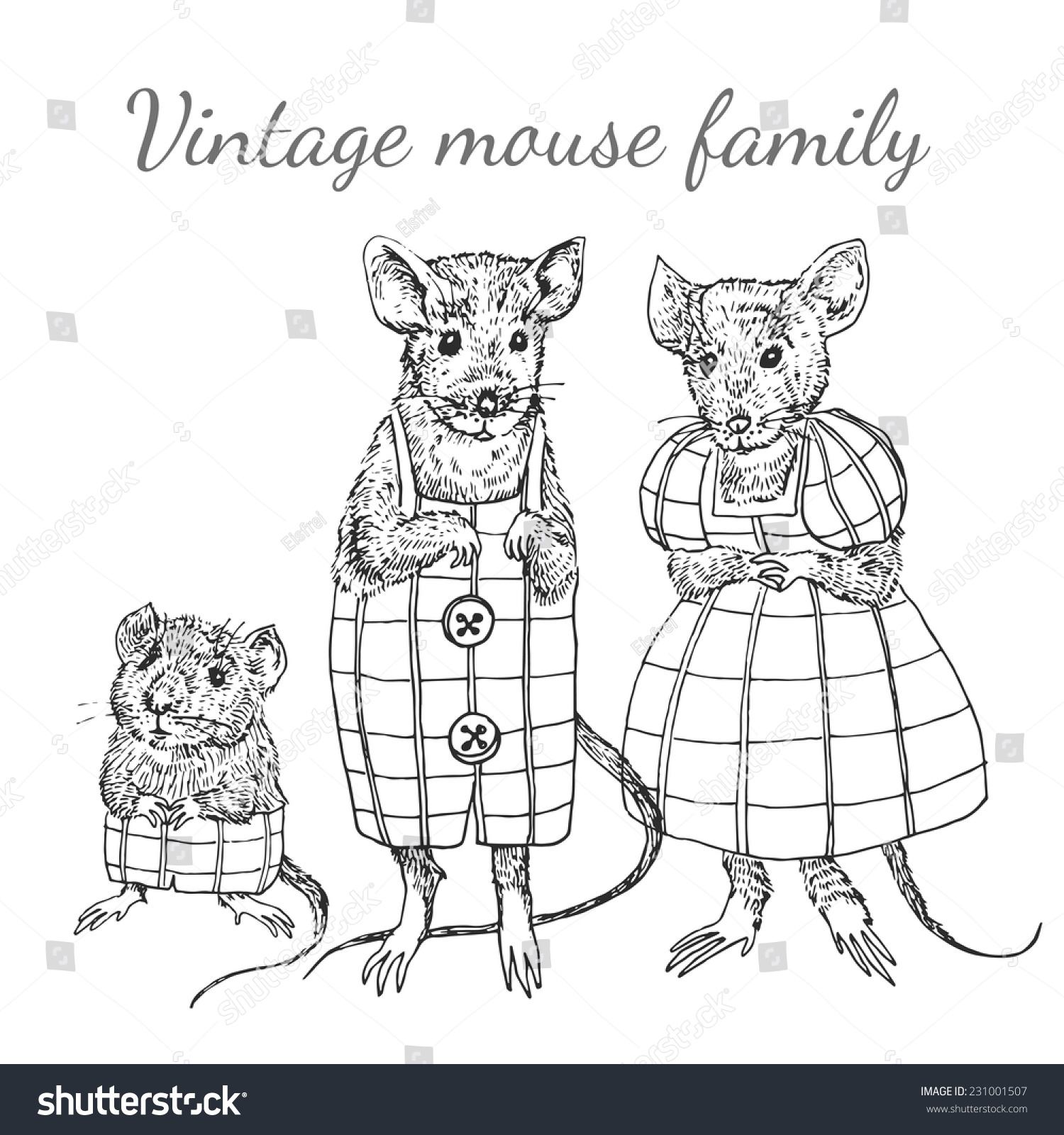 Раскраска семейство мышей