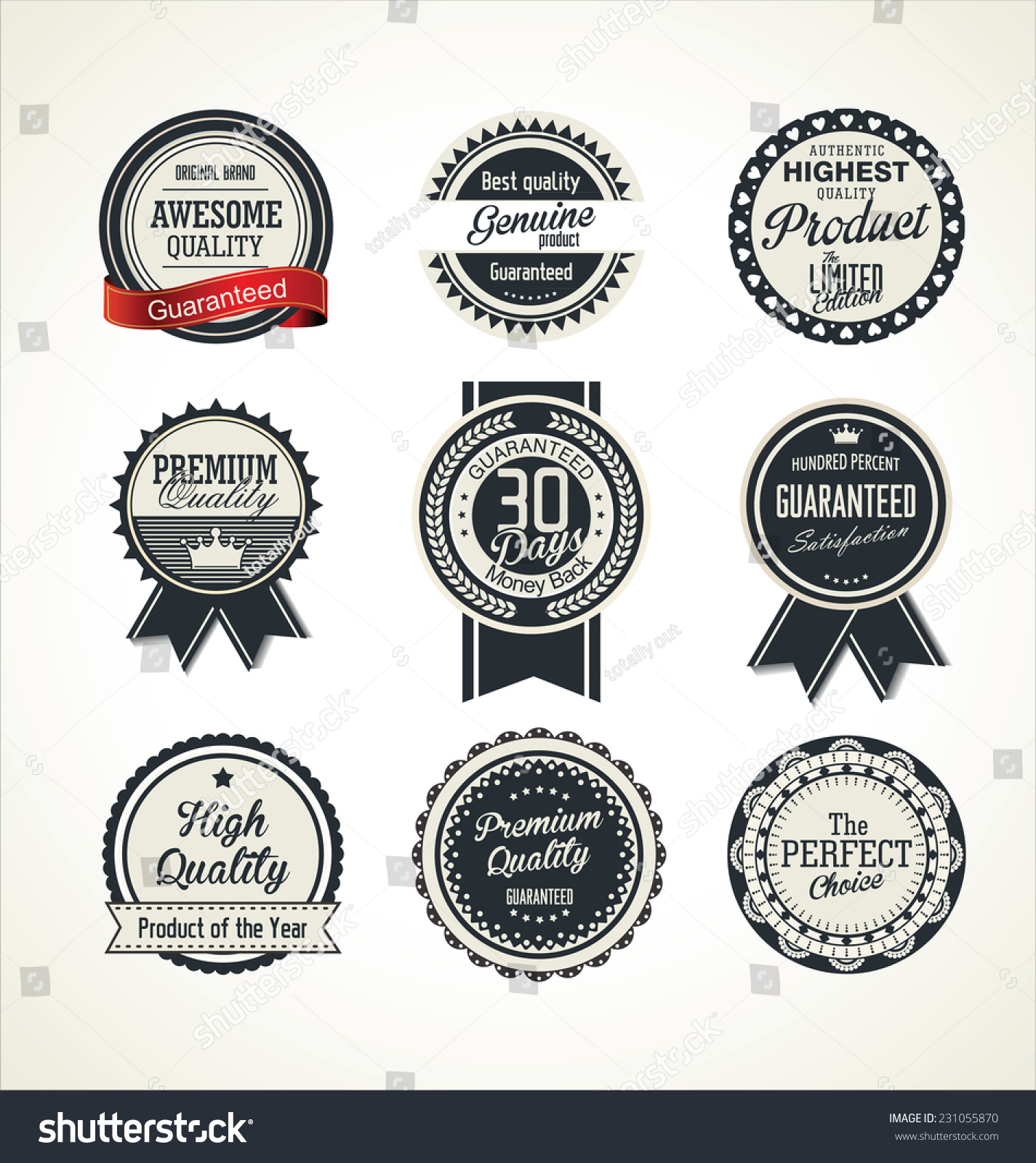 Vintage Sale Labels Collection Design Elements Stock Vector (Royalty ...