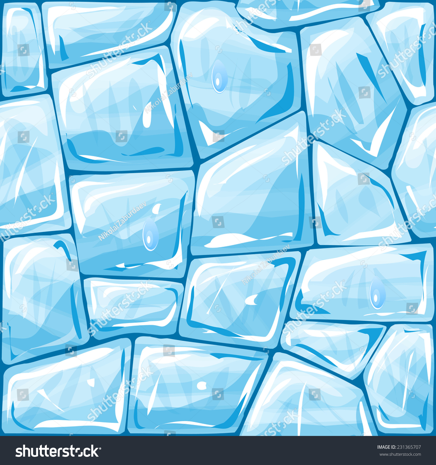 Vector Illustration Blue Ice Brick Seamless Stock Vector (Royalty Free ...