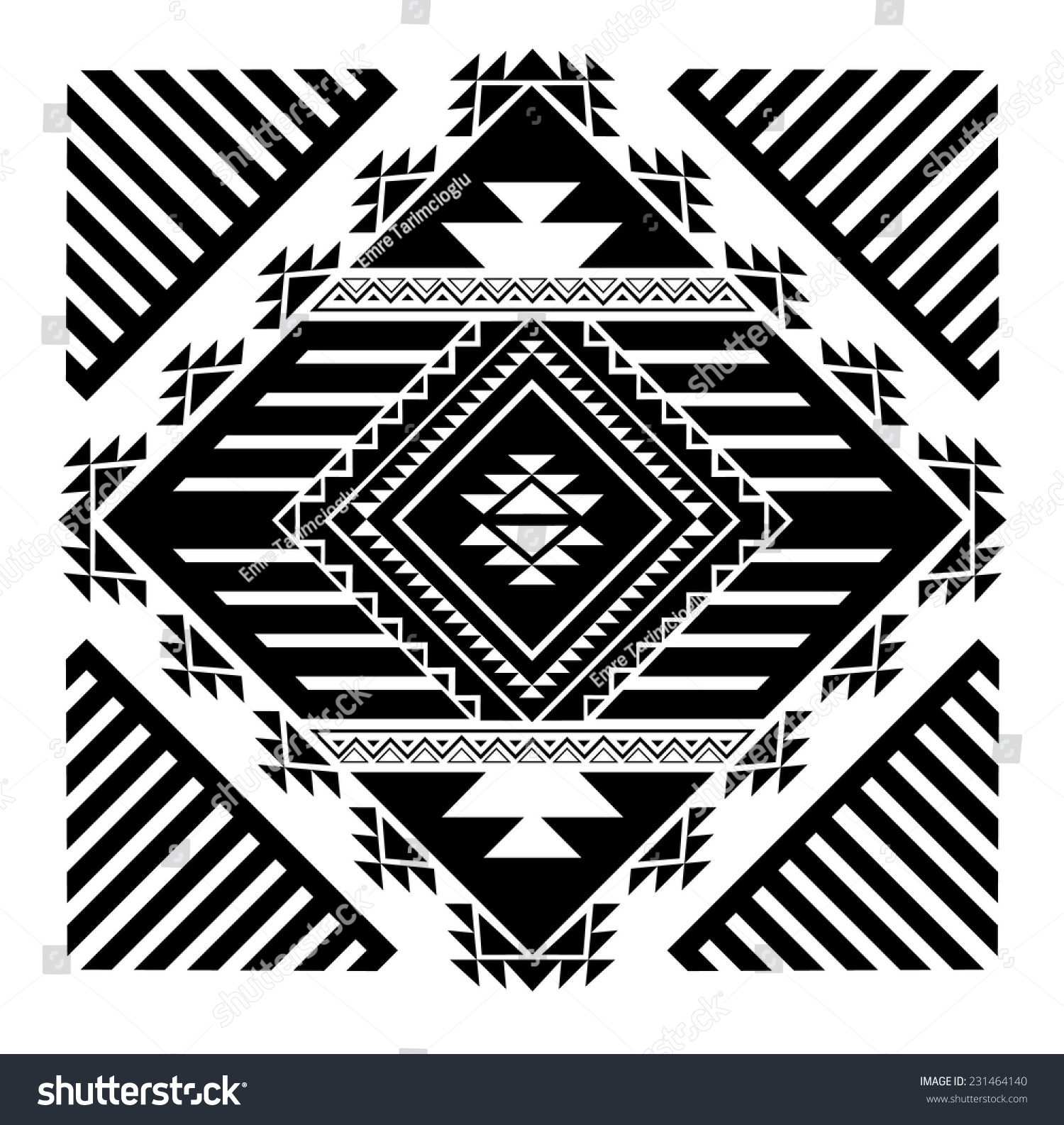 Navajo Aztec Big Pattern Vector Illustration Stock Vector (Royalty Free ...