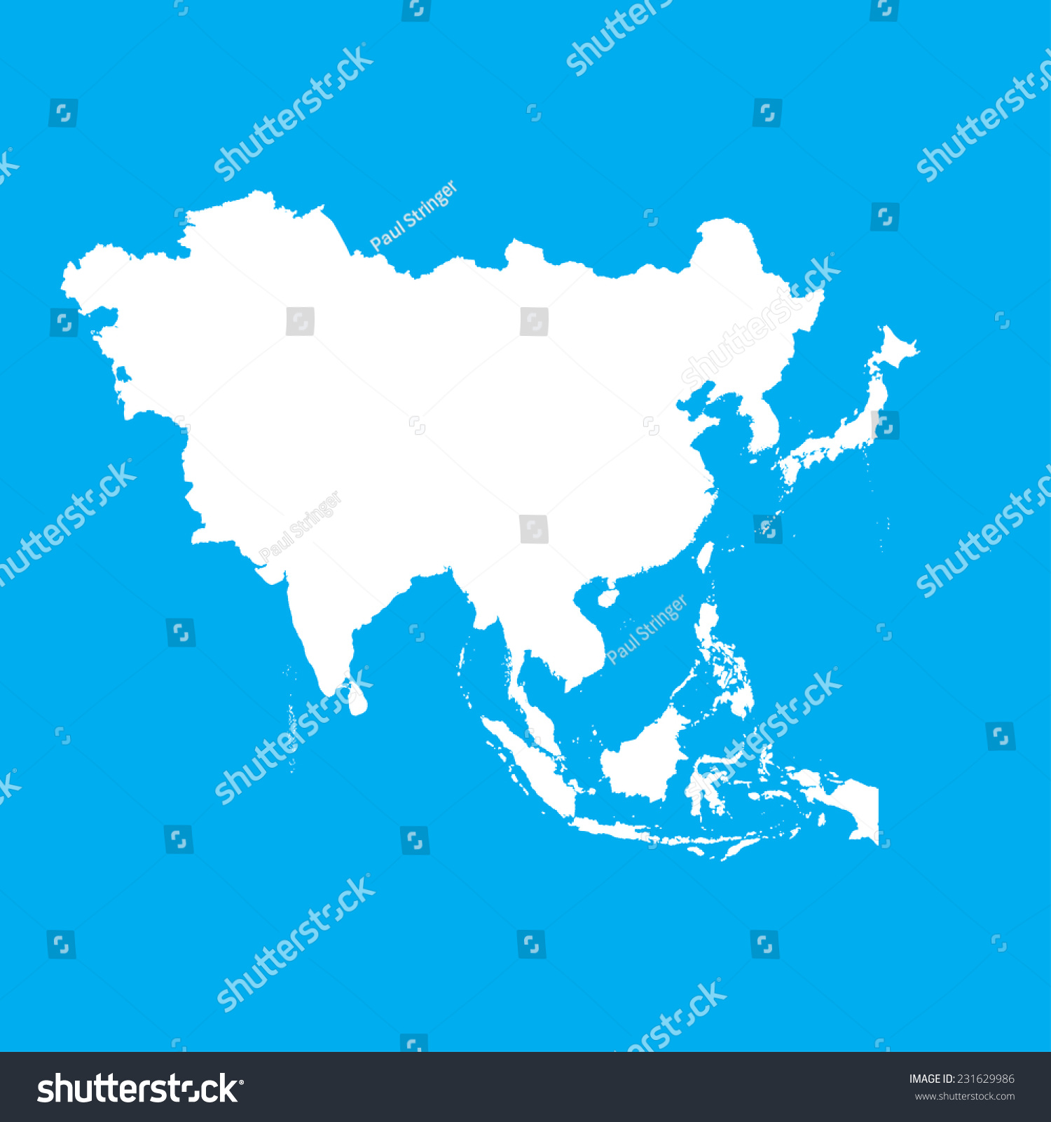 Illustration Outline Continent Asia Stock Vector (royalty Free 