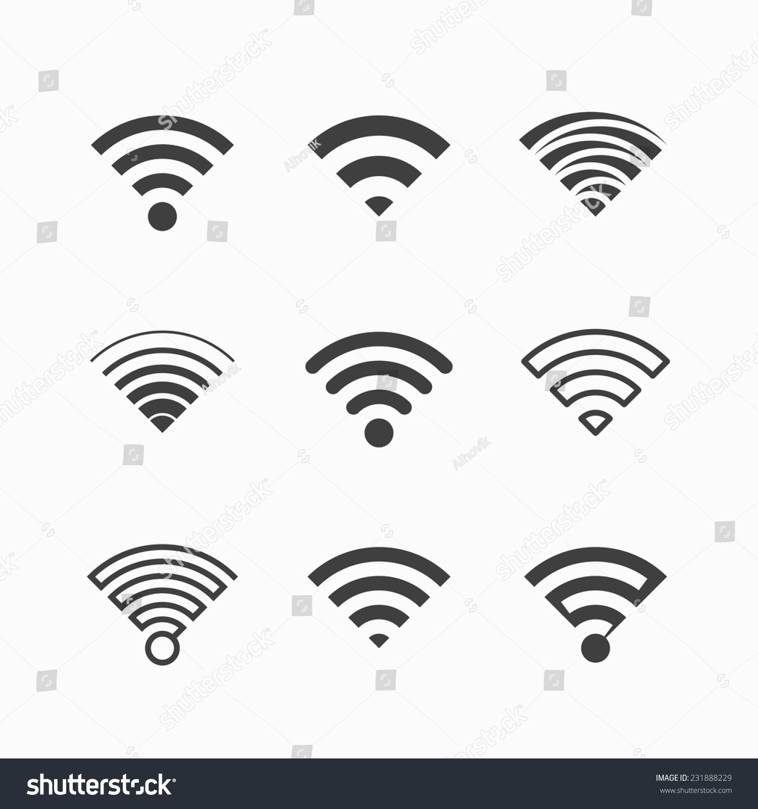 Wifi Icons Vector Stock Vector Royalty Free Shutterstock