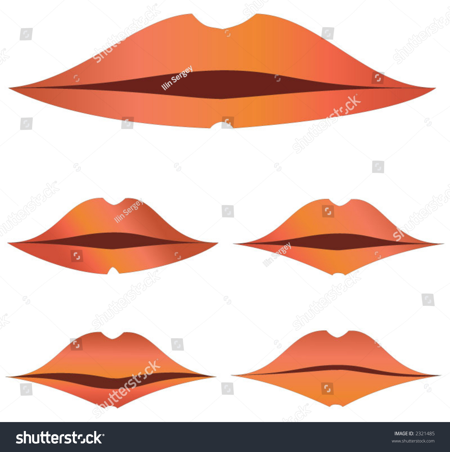 Five Various Kinds Lips Vector Image Stock Vector (Royalty Free