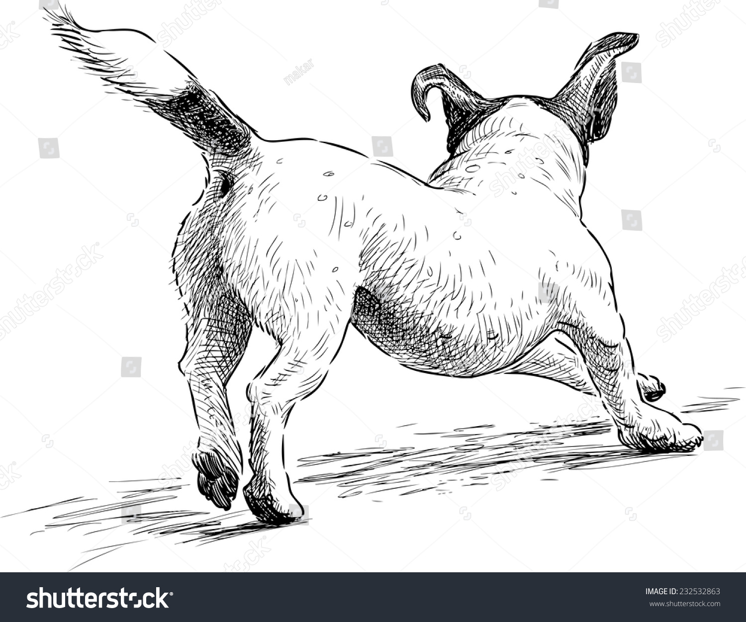 Running Dog Stock Vector (Royalty Free) 232532863 | Shutterstock