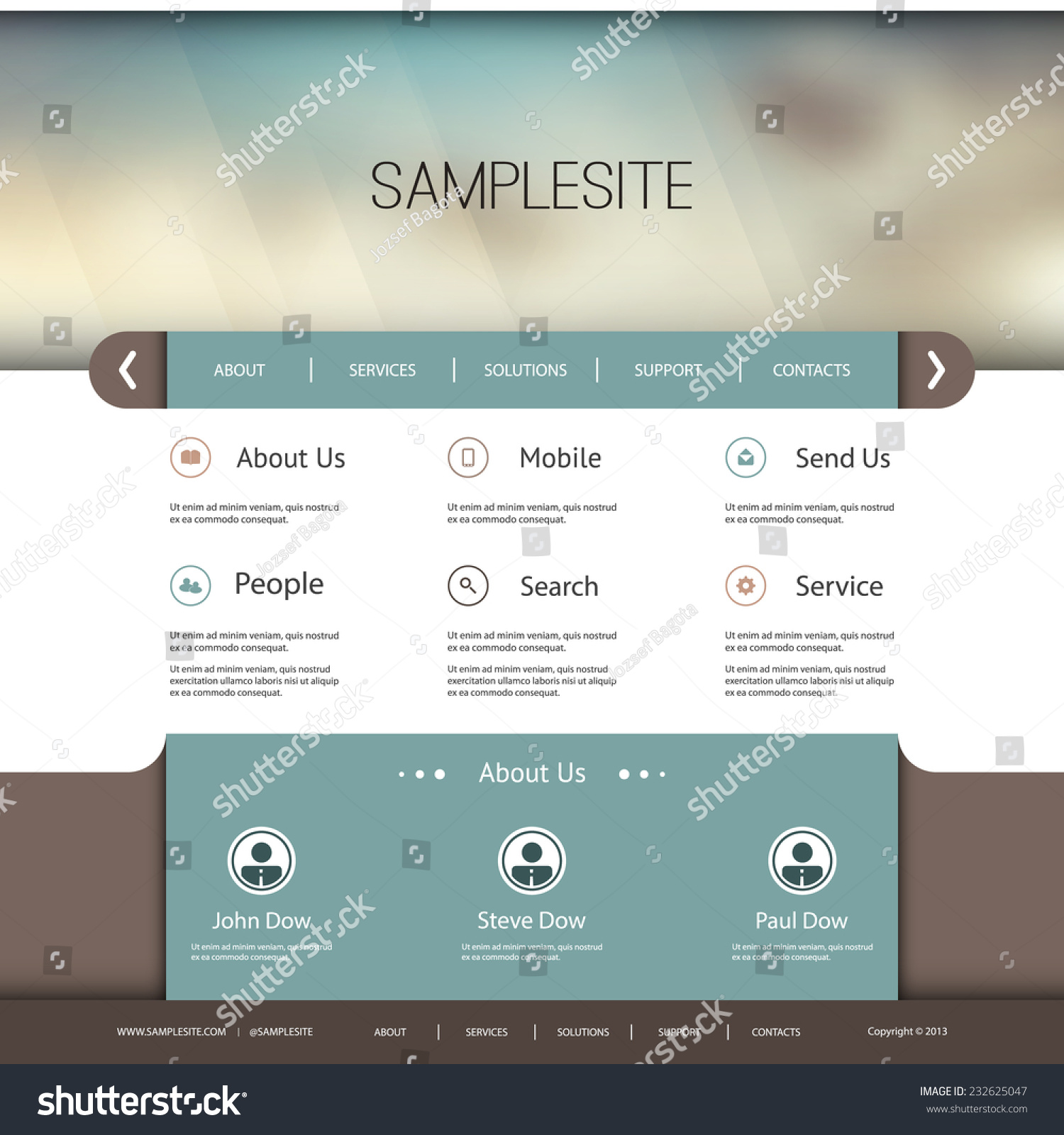 Website Template Abstract Header Design Stock Vector (Royalty Free ...