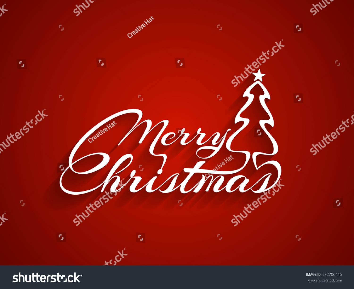 Beautiful Text Design Merry Christmas On Stock Vector (Royalty Free ...