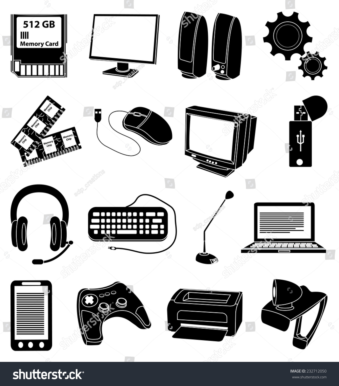 input and output devices clipart