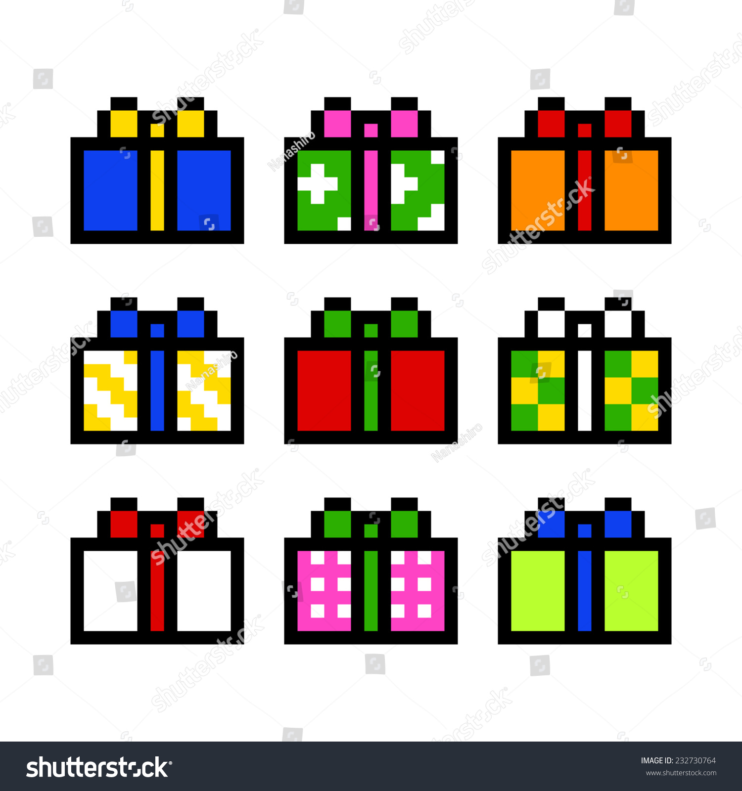 Пиксель арт коробка с подарком