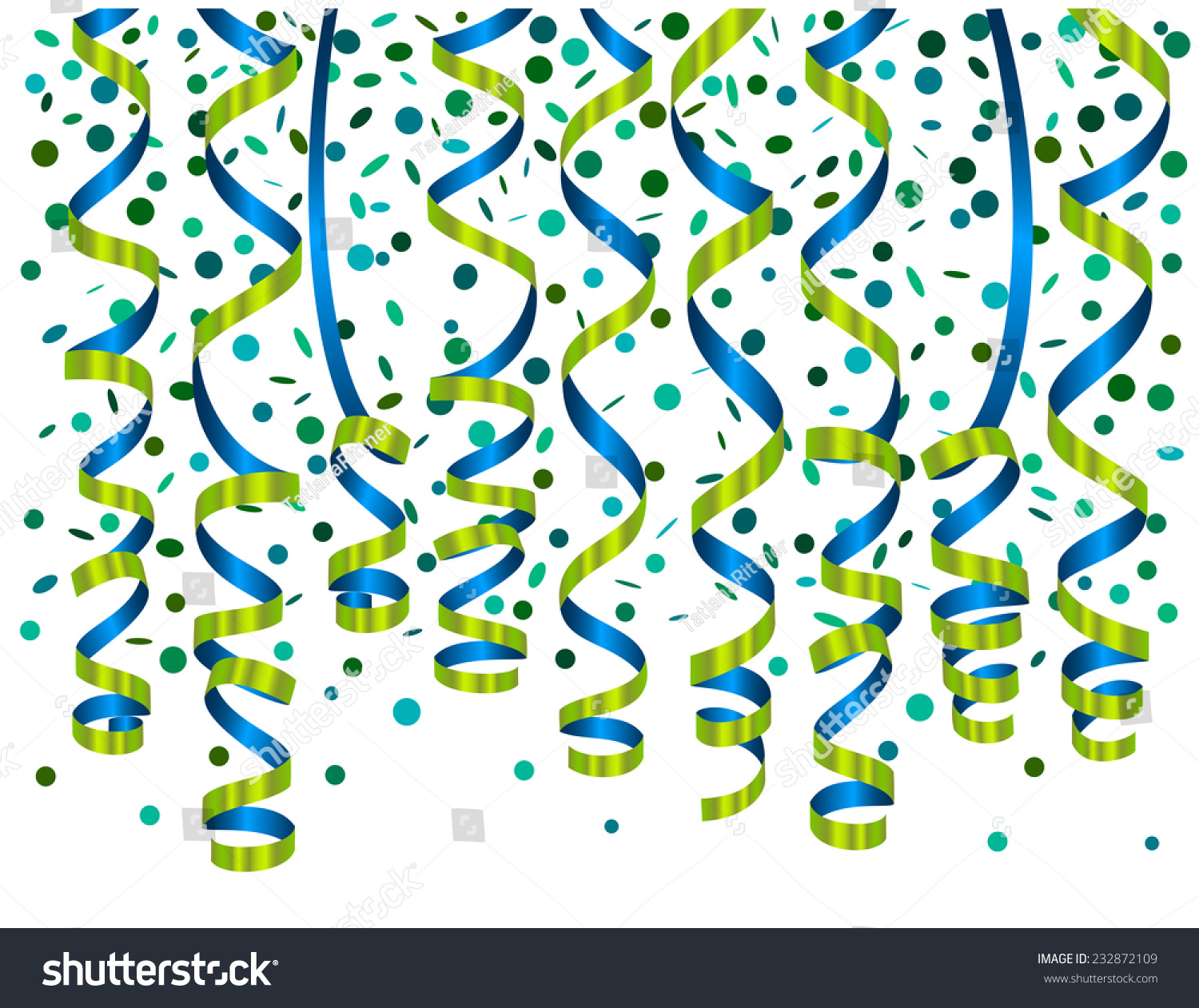 Confetti Background Serpentine Stock Vector (Royalty Free) 232872109 ...