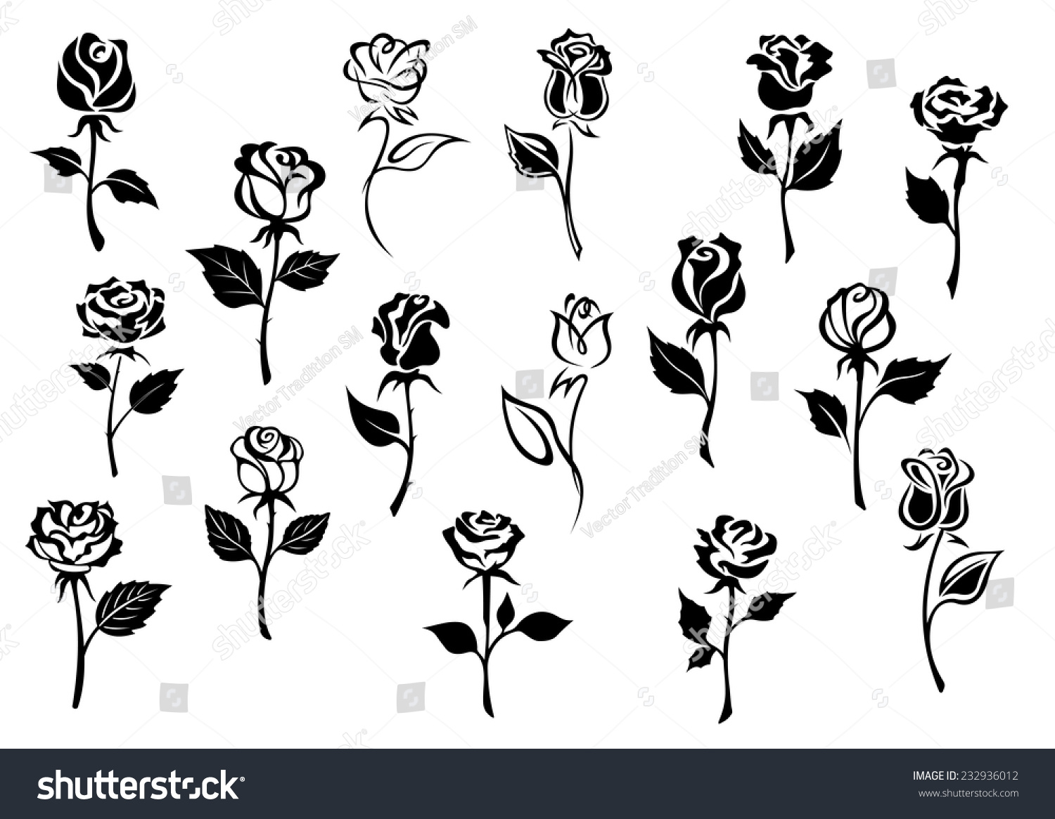 Тату с маленькими розами черно белое