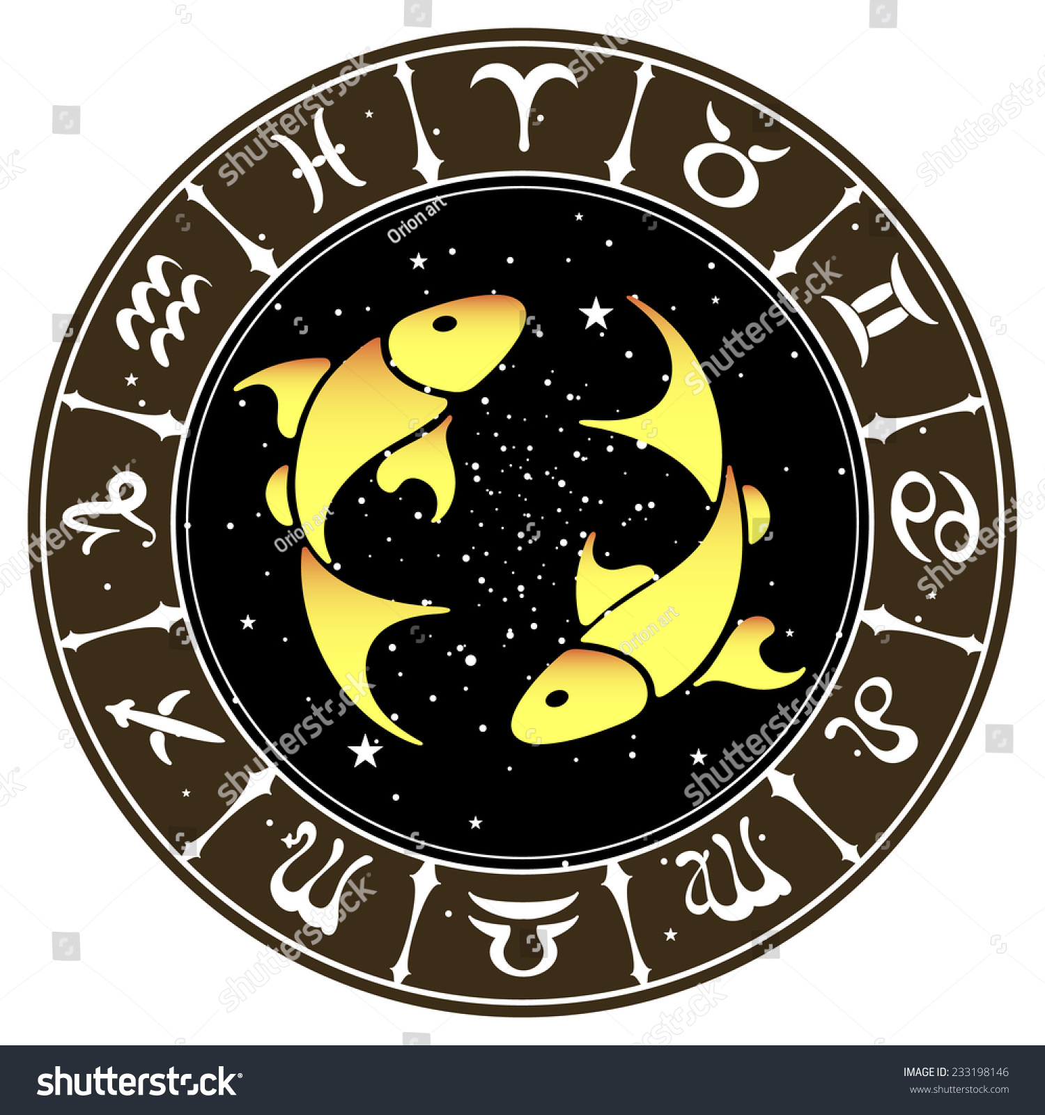 Zodiac Sign Pisces Vector Illustration Stock Vector (Royalty Free ...