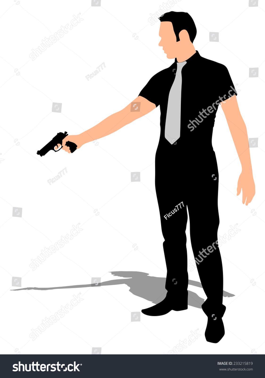 Man Shooting Gun Vector Stock Vector (Royalty Free) 233215819 ...