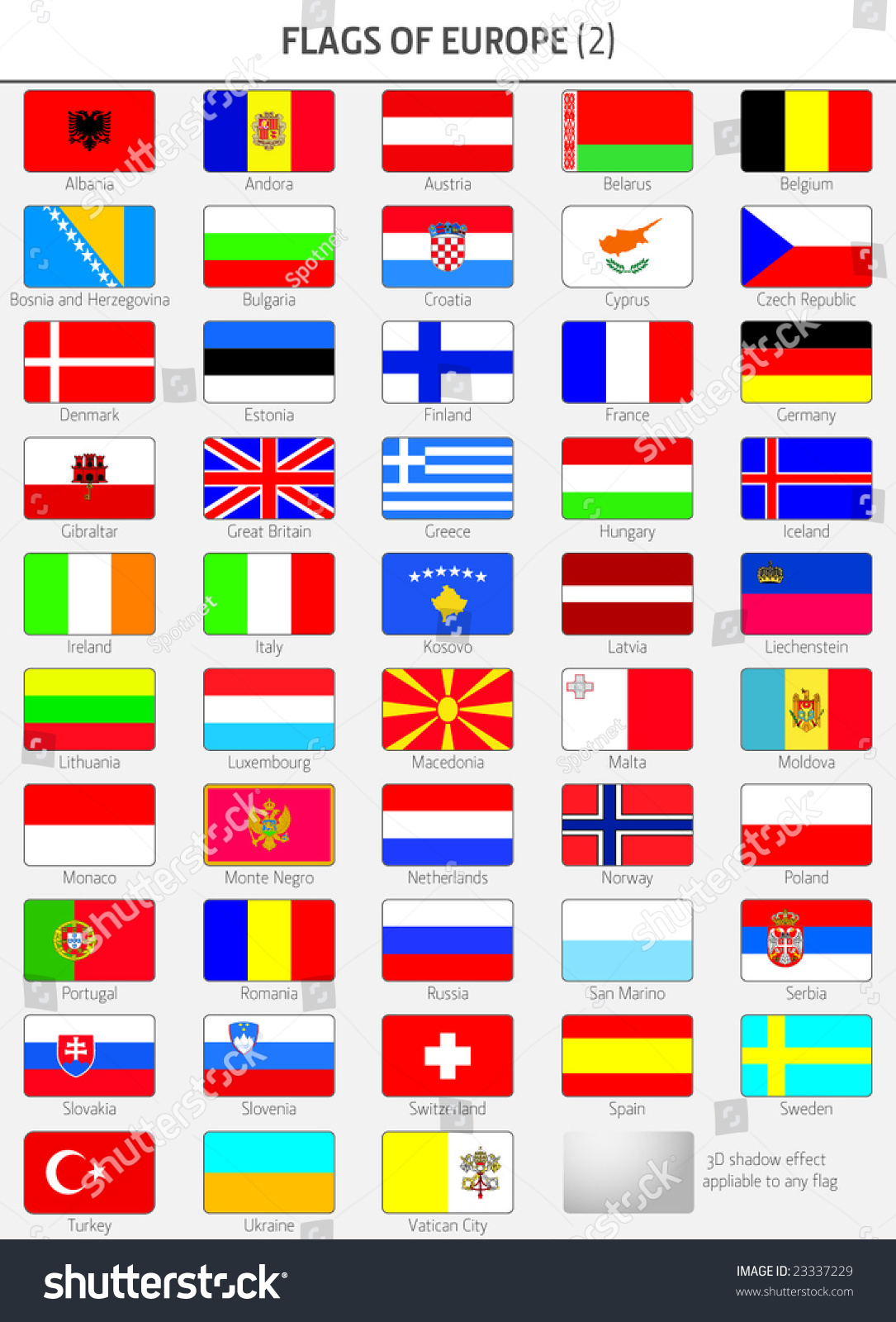 Flags All Europe States Stock Vector (Royalty Free) 23337229 | Shutterstock