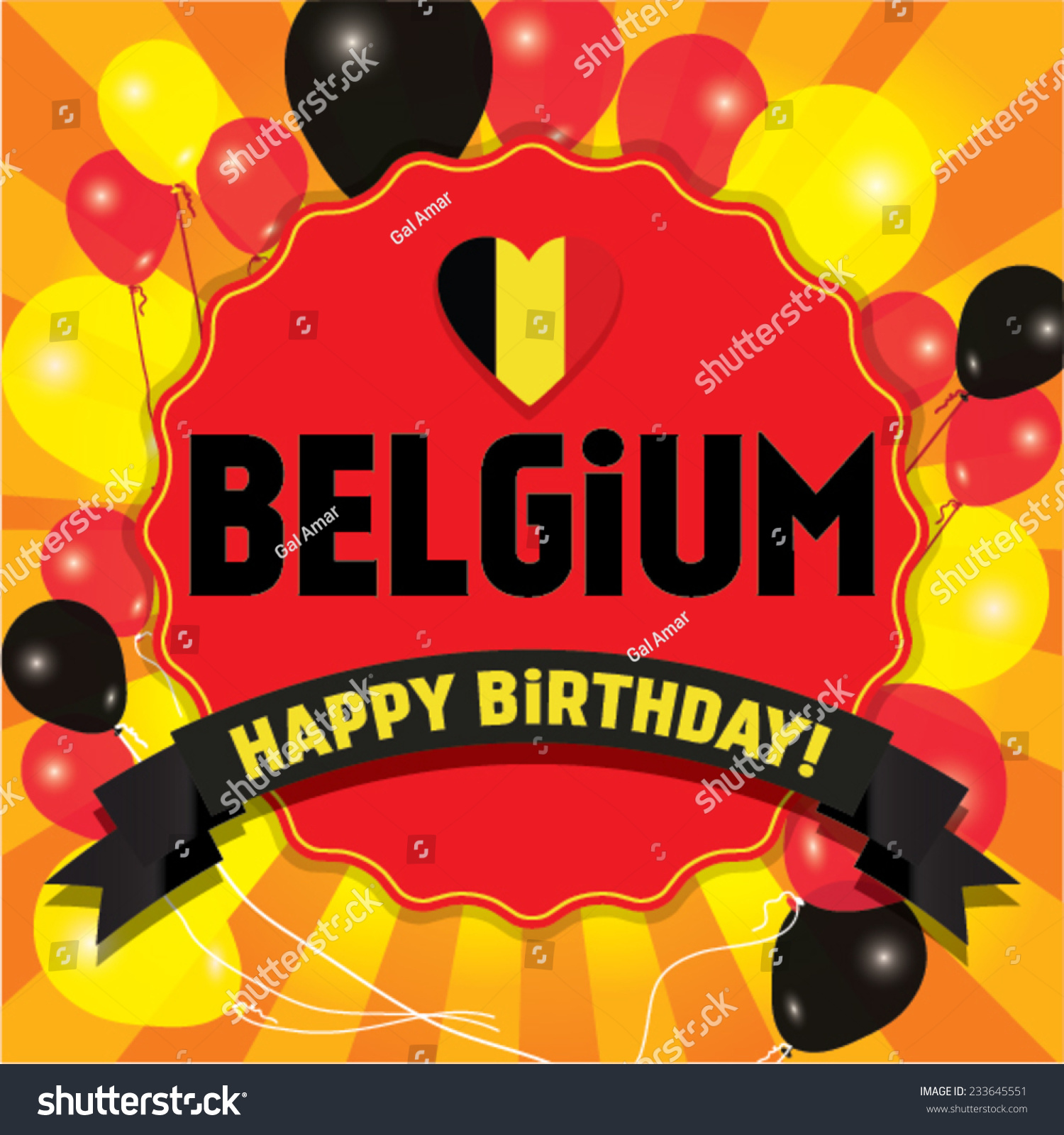 Happy Birthday Belgium Happy Independence Day Stock Vector (Royalty ...