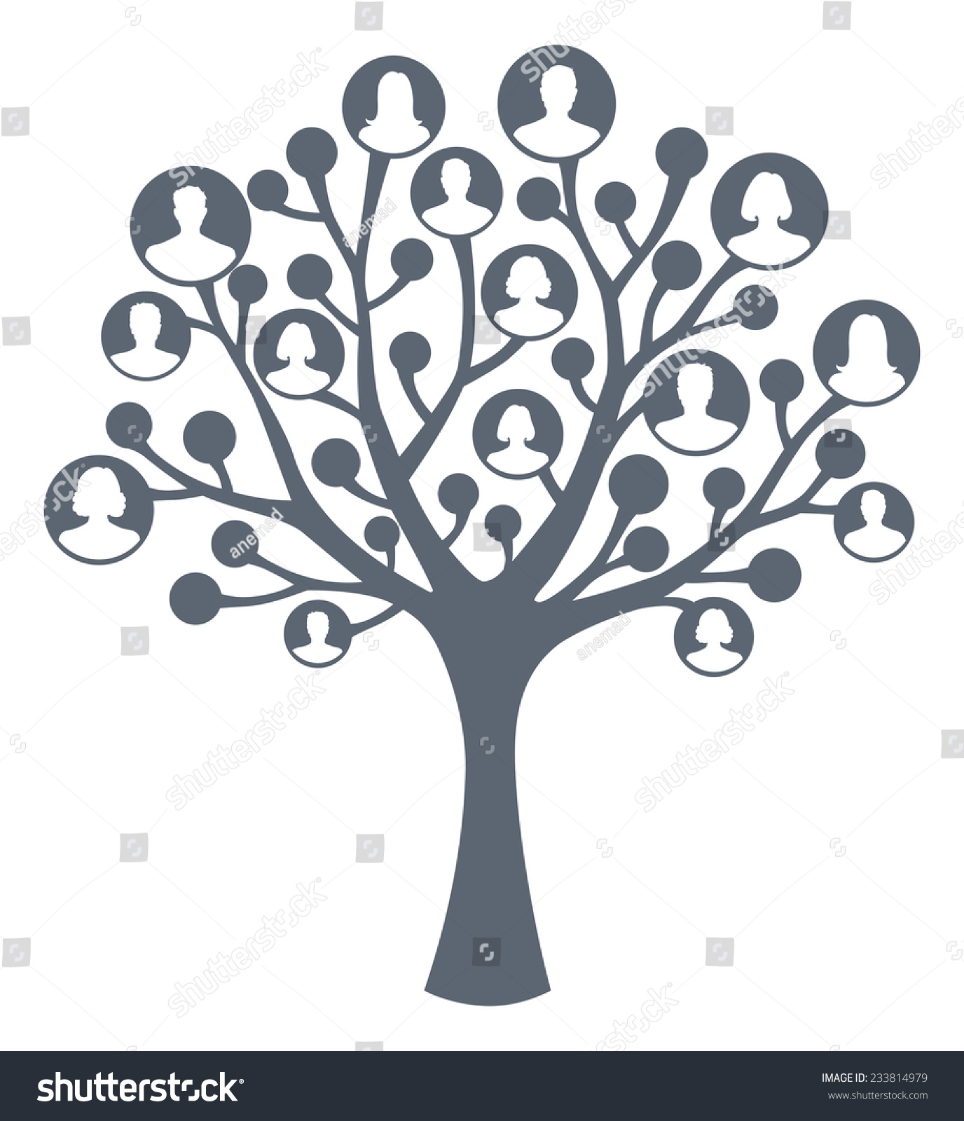 Vector Tree Human Man Woman Silhouettes Stock Vector (Royalty Free ...