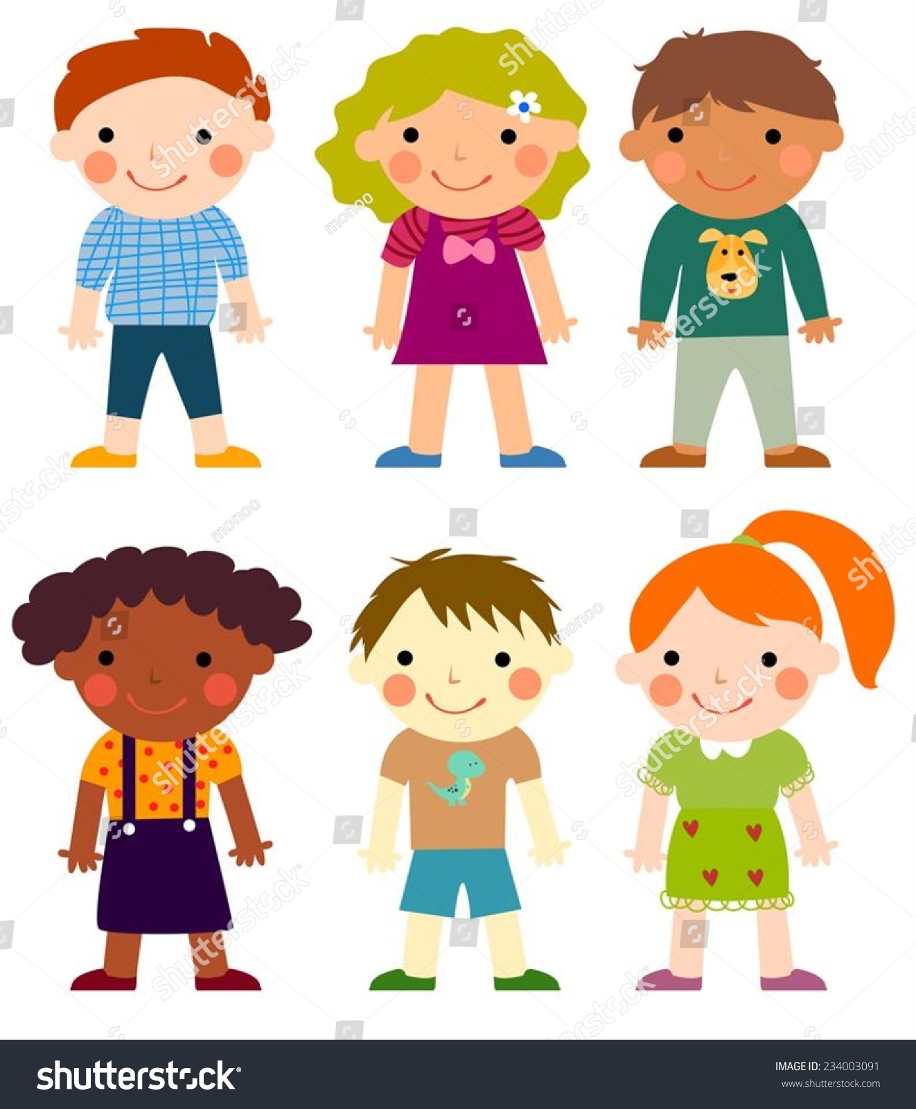 Illustration Children On White Background Stock Vector (Royalty Free ...