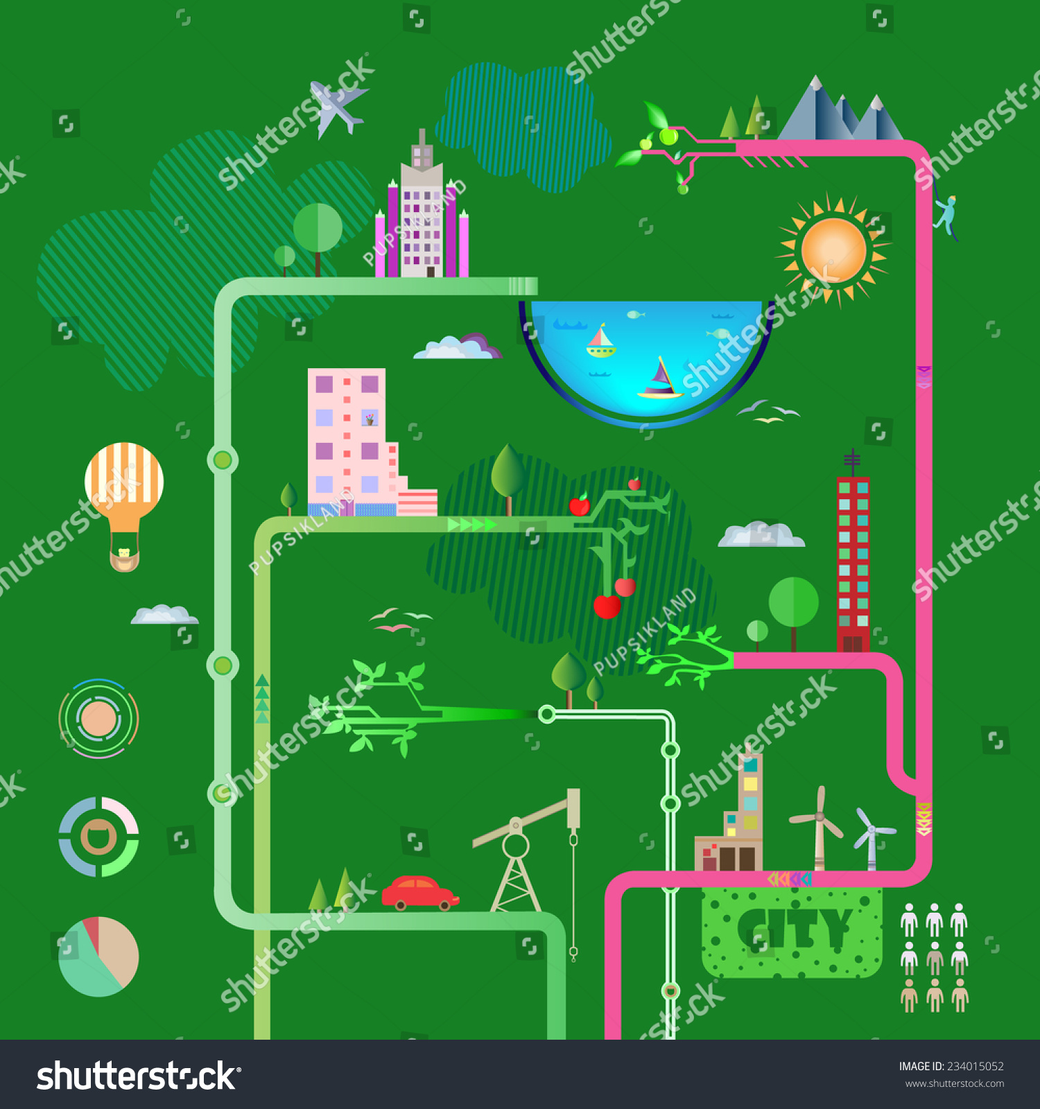 Cartoon Circuit Diagram City Stock Vector (Royalty Free) 234015052 ...