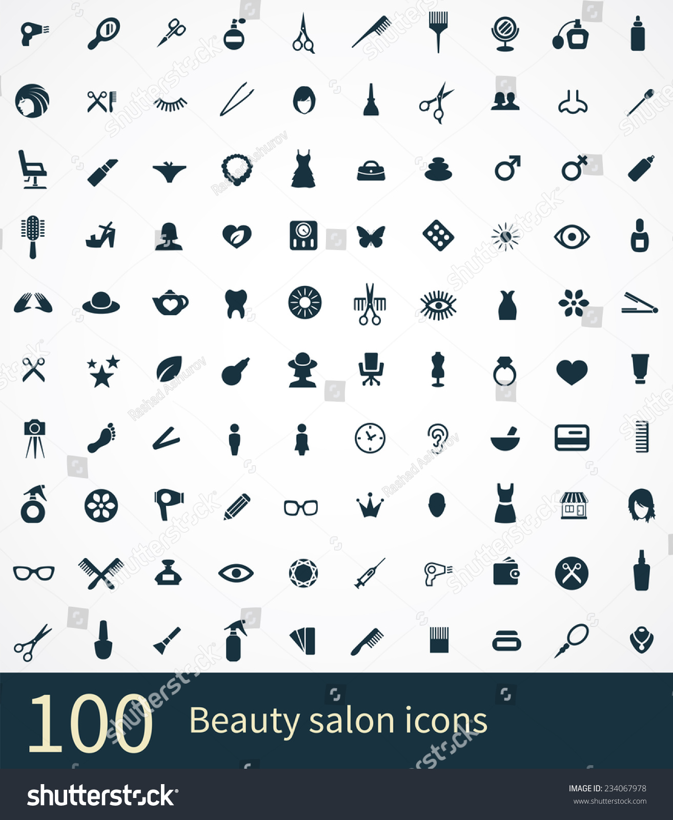 Beauty Salon Icons Vector Set Stock Vector (Royalty Free) 234067978 ...