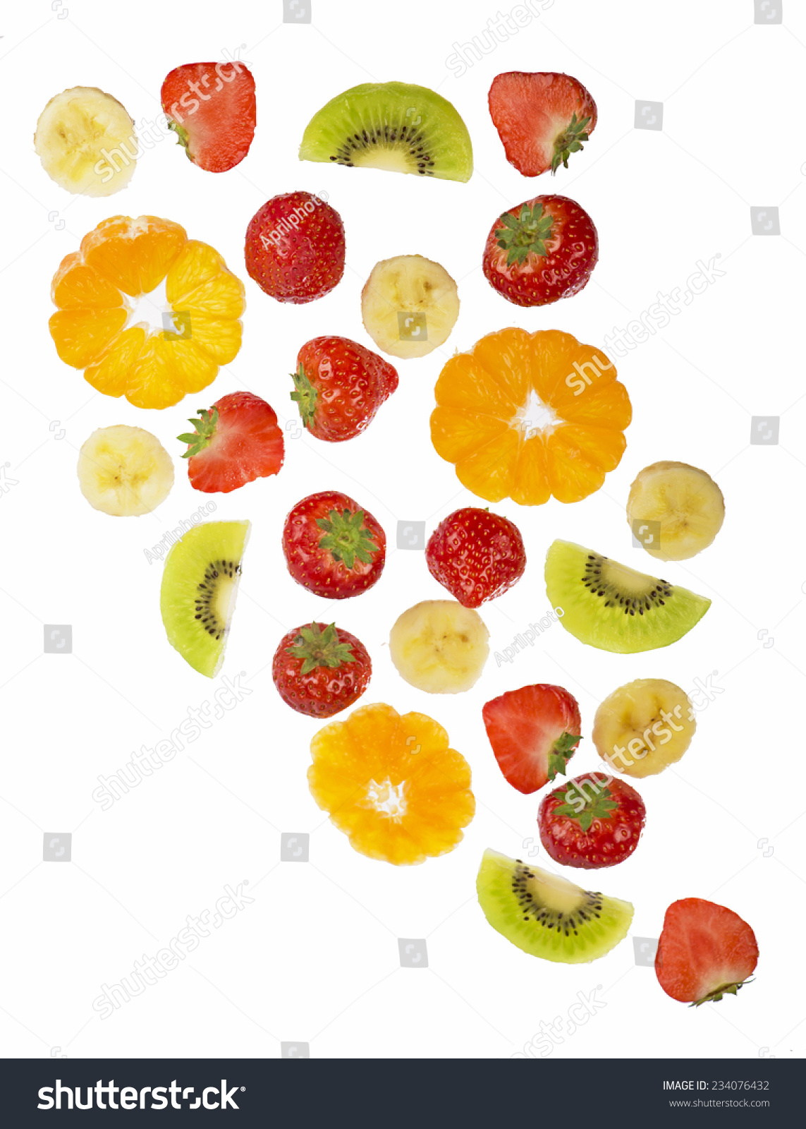 Collection Fruit Isolated On White Background Stock Photo 234076432 ...