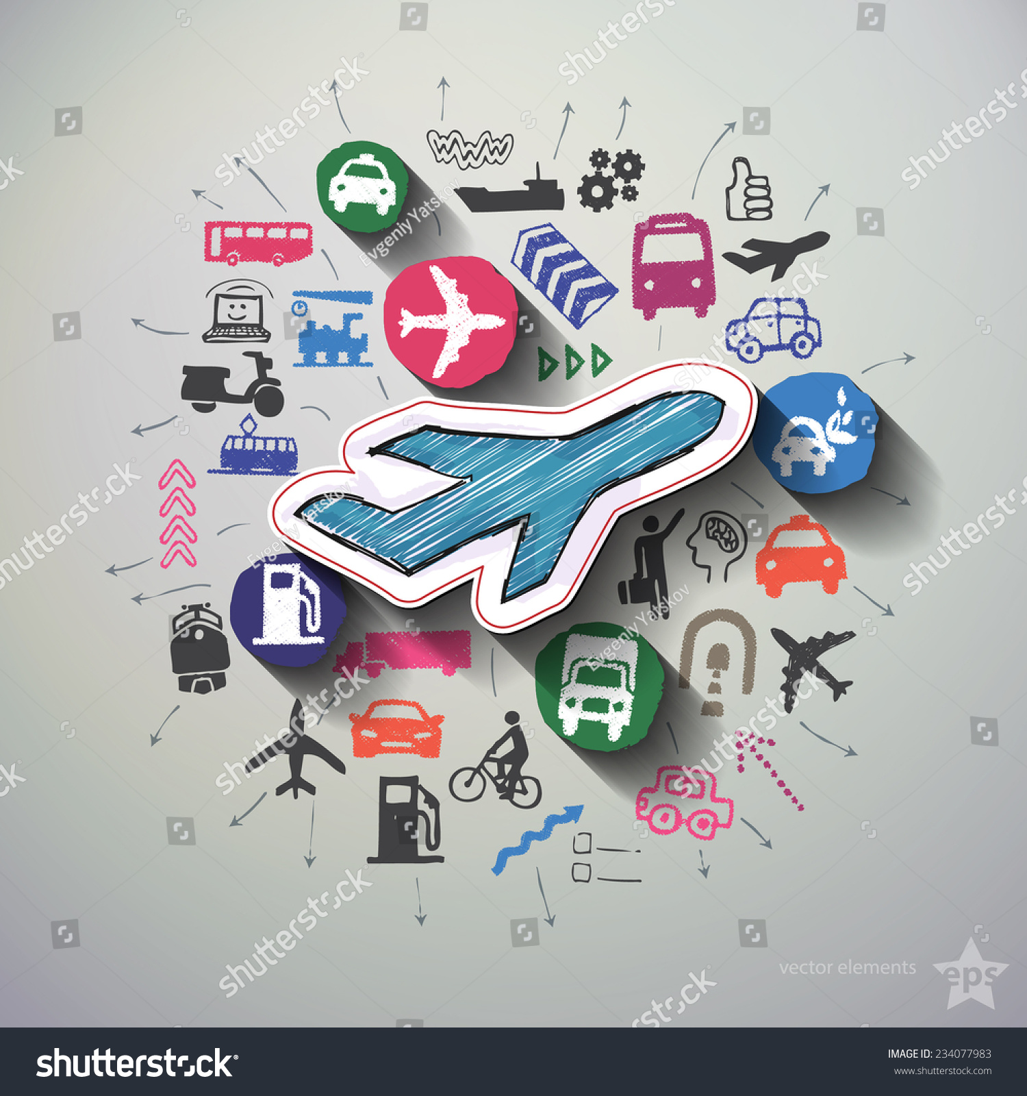 Transportation Collage Icons Background Vector Illustration Stock ...