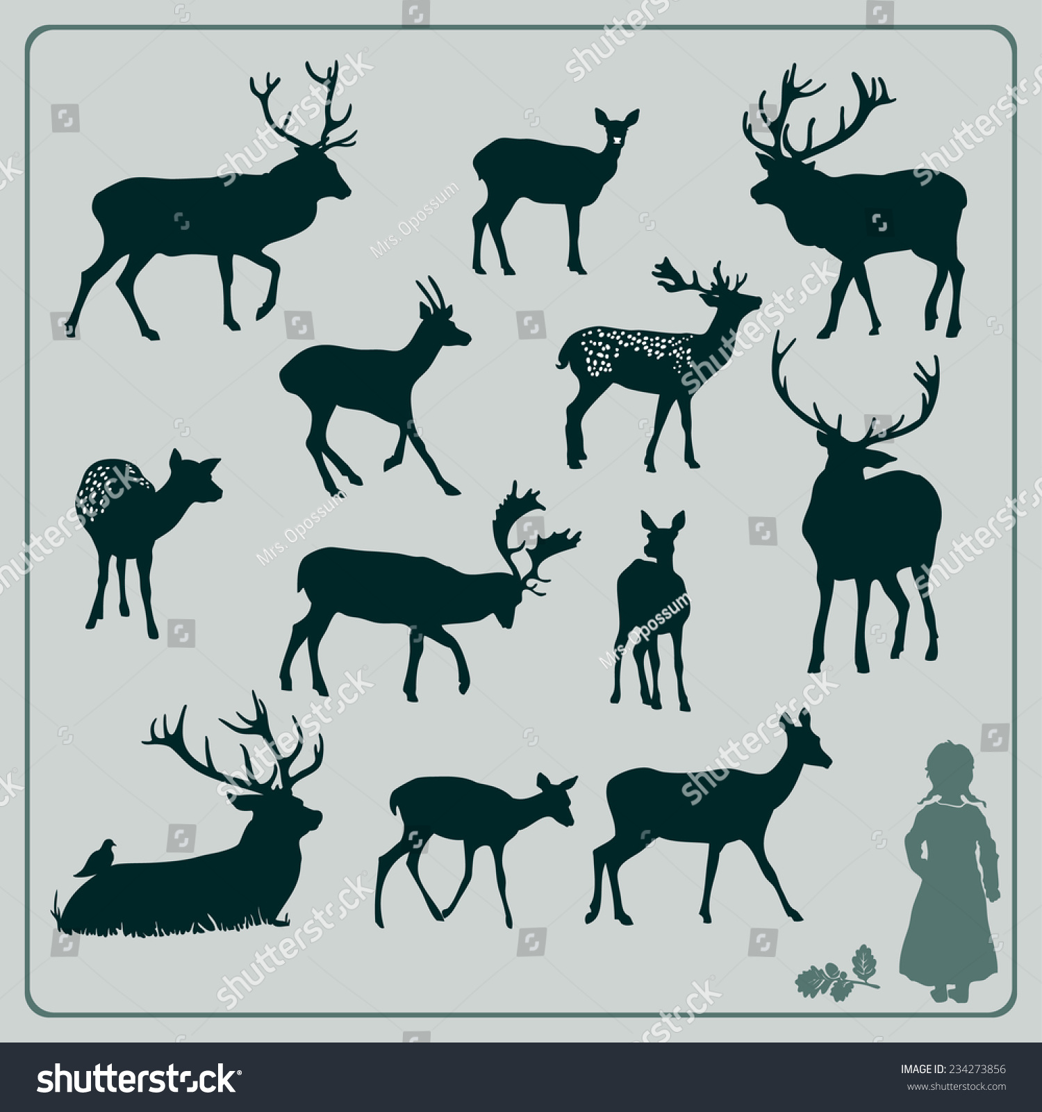 Deer Silhouette Set Stock Vector Royalty Free 234273856 Shutterstock Stock Vector Deer Silhouette Set 234273856