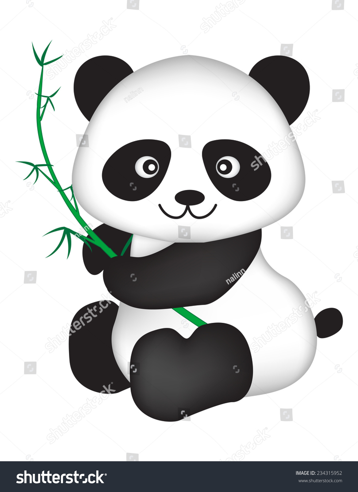 Cute Black White Chinese Panda Bear Stock Vector (royalty Free 