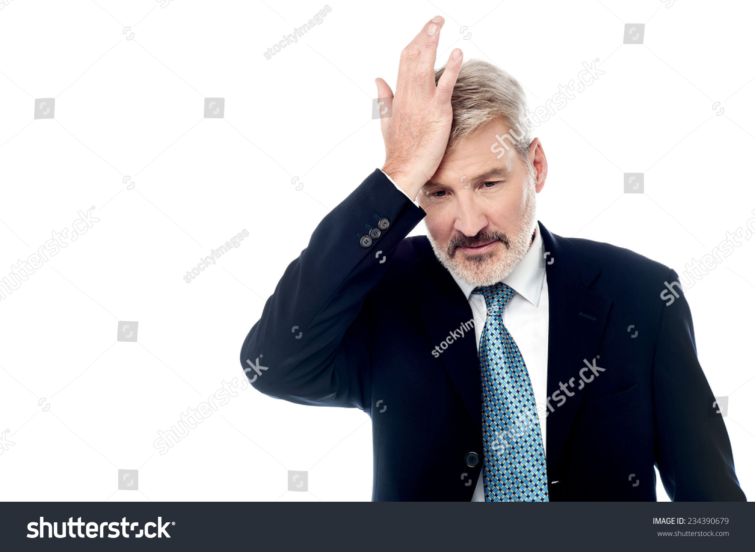 Businessman Slapping Hand On Head Realizes Stock Photo 234390679 ...