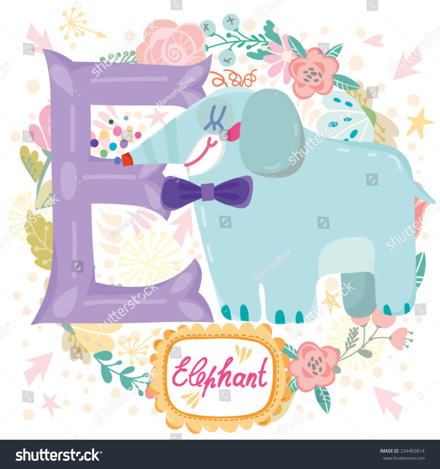 Vector Cute Children Animals Alphabet Letter Stock Vector (Royalty Free ...