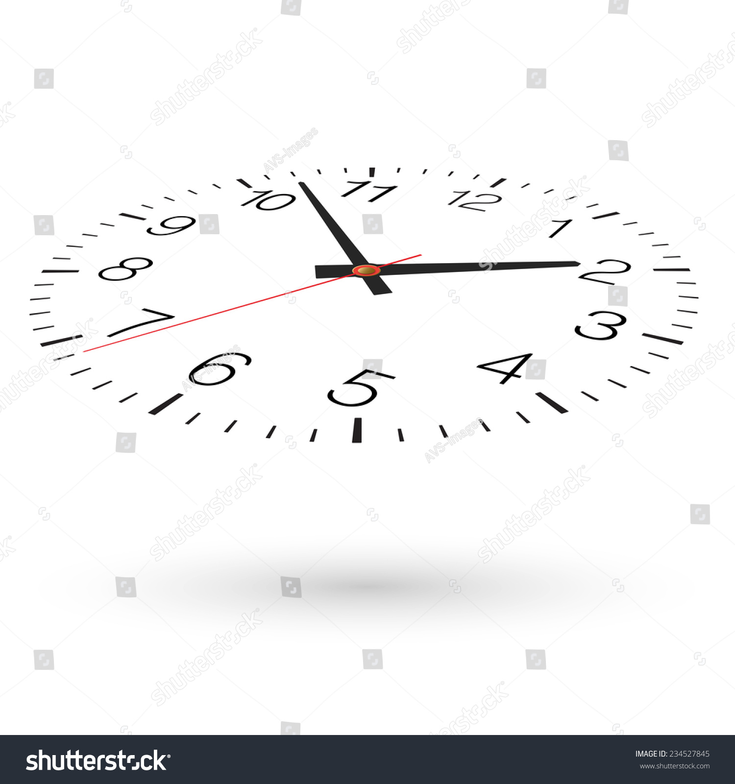 Vector Clock View Above One Side Stock Vector (Royalty Free) 234527845 ...