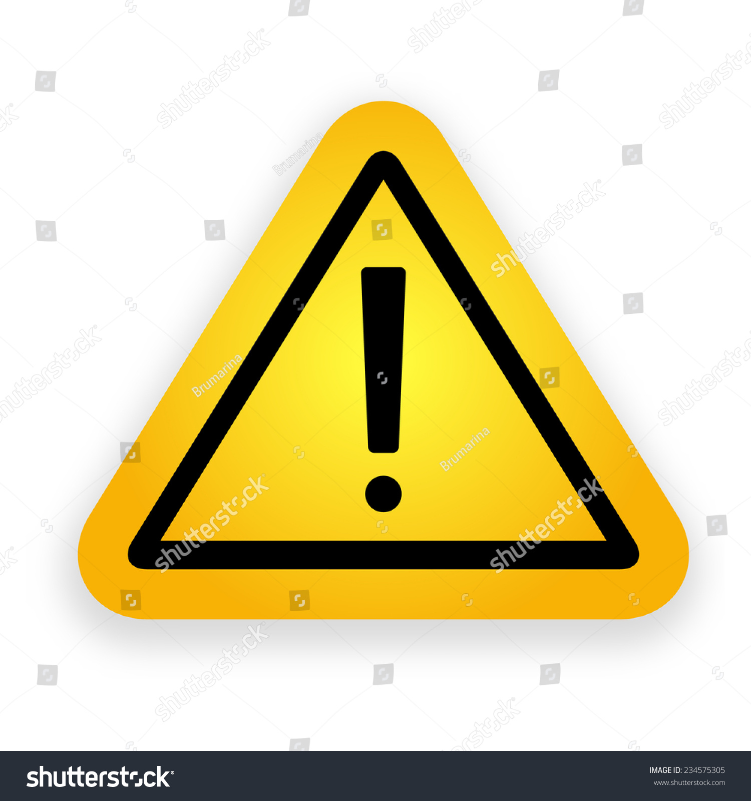 Yellow Hazard Warning Attention Signl Vector Stock Vector (Royalty Free ...