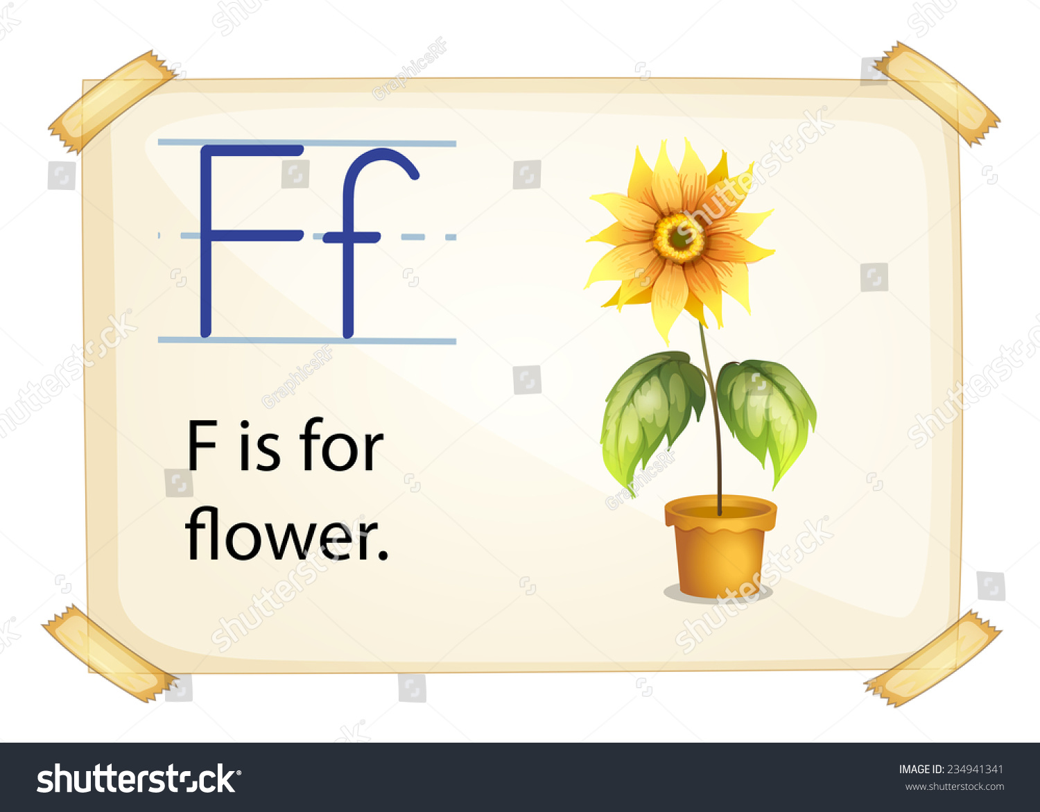 Letter F Flower On White Background Stock Vector (Royalty Free ...