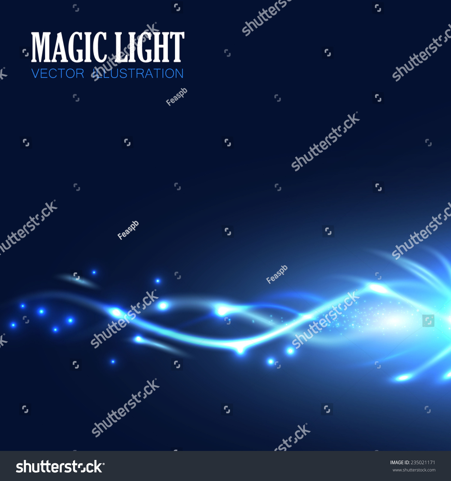 Abstract Blue Shining Light Wave Background Stock Vector (Royalty Free ...