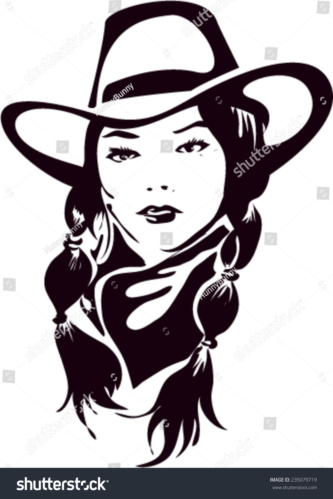 Wild Cowgirl Braids Stock Vector (Royalty Free) 235079719 Shutterstock.