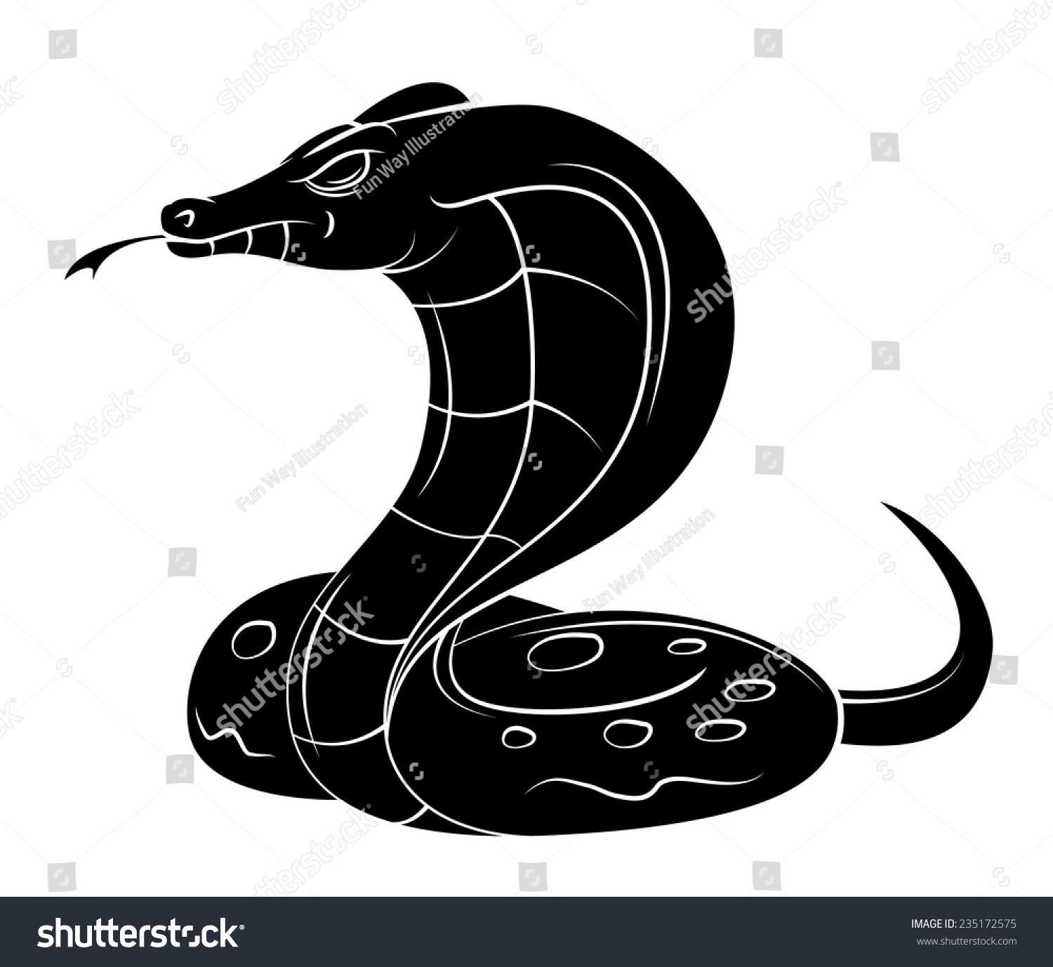 Cobra Snake Tattoo Stock Vector (Royalty Free) 235172575 | Shutterstock