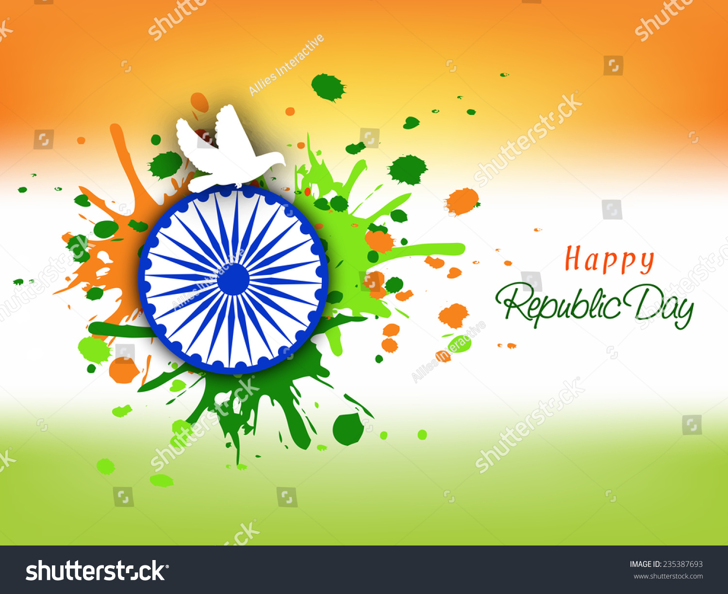 Happy Indian Republic Day Celebration Concept Stock Vector (Royalty ...