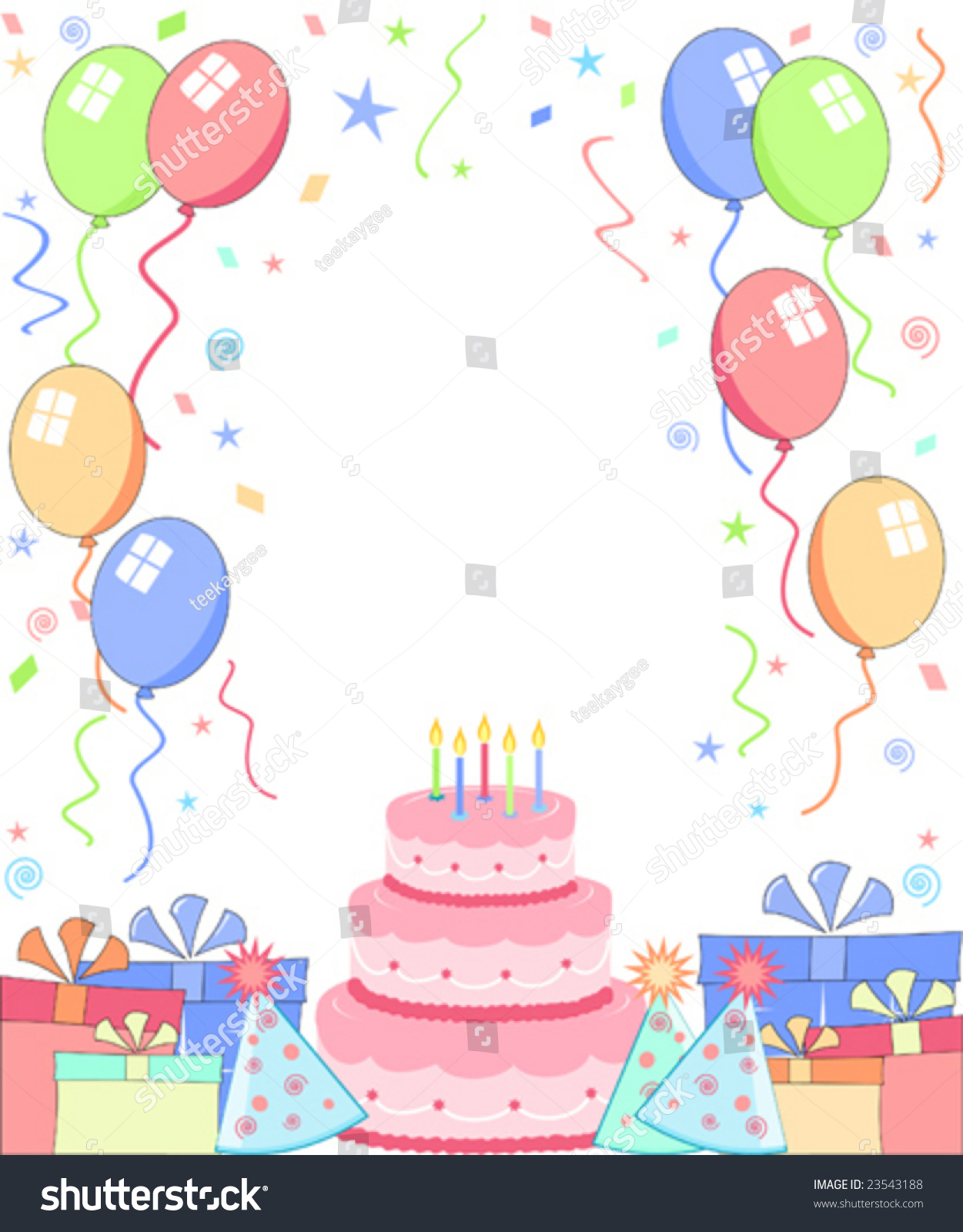 Приглашение на день рождения с тортом