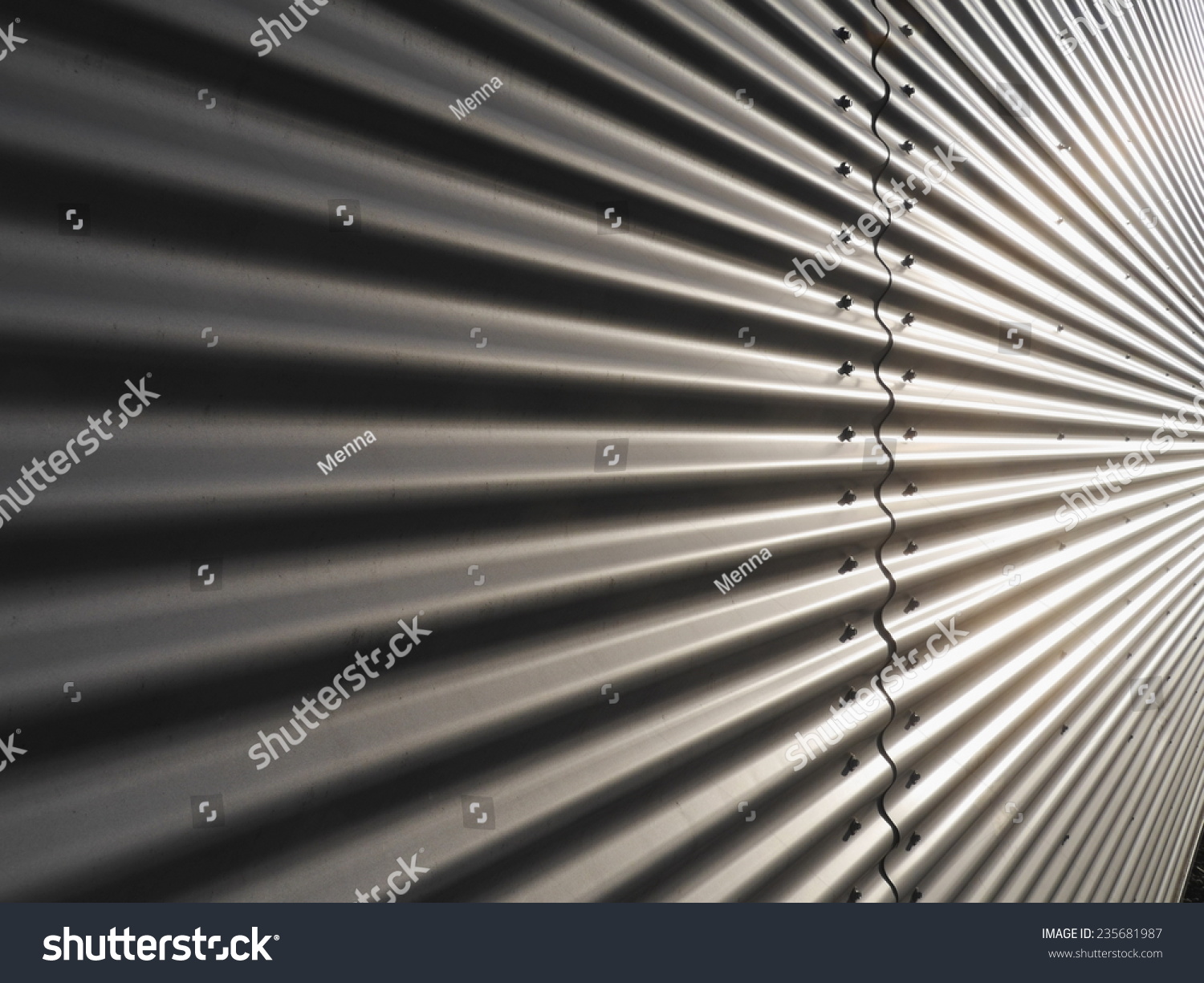 Corrugated Metal Warehouse Facade Abstract Stock Photo 235681987