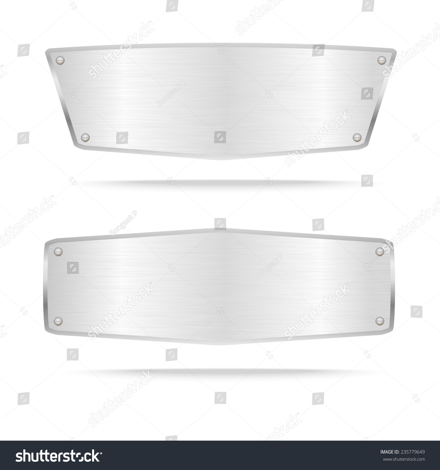 Vector Metal Name Plate Metal Label Stock Vector (royalty Free 