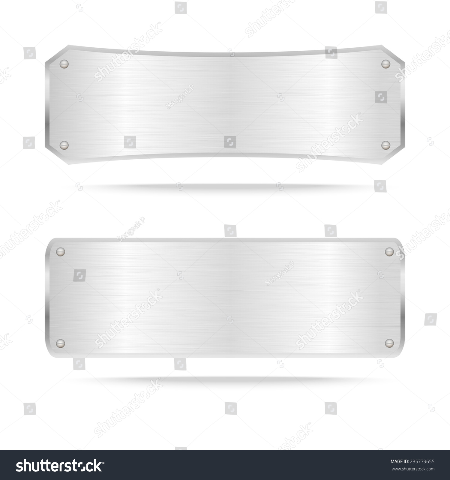 Vector Metal Name Plate Metal Label Stock Vector (Royalty Free ...