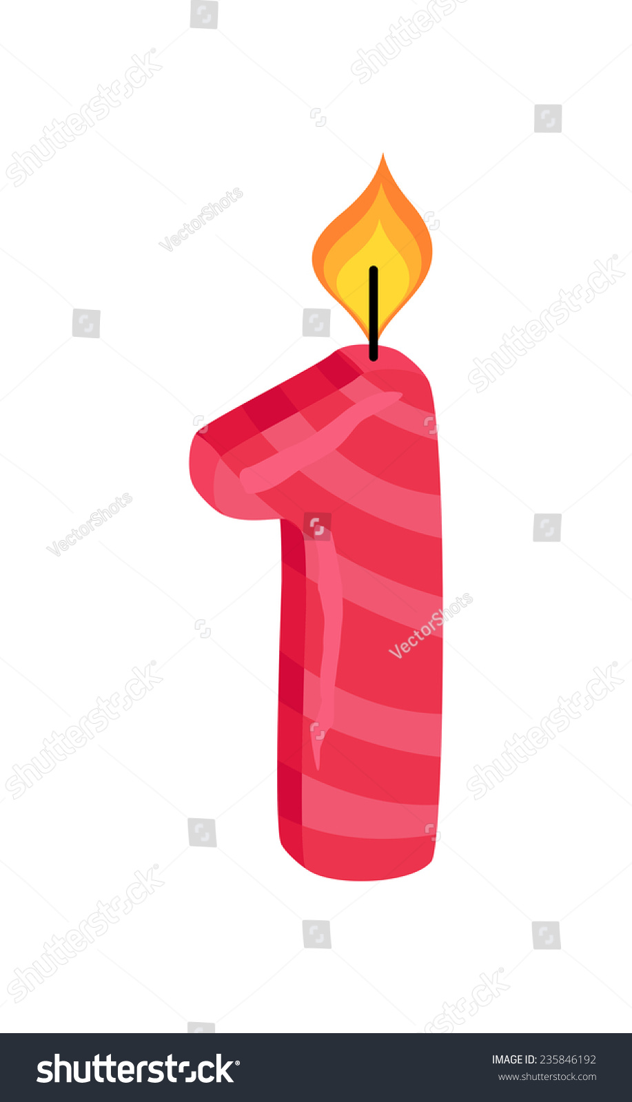 Number One Candle Stock Vector (Royalty Free) 235846192 | Shutterstock