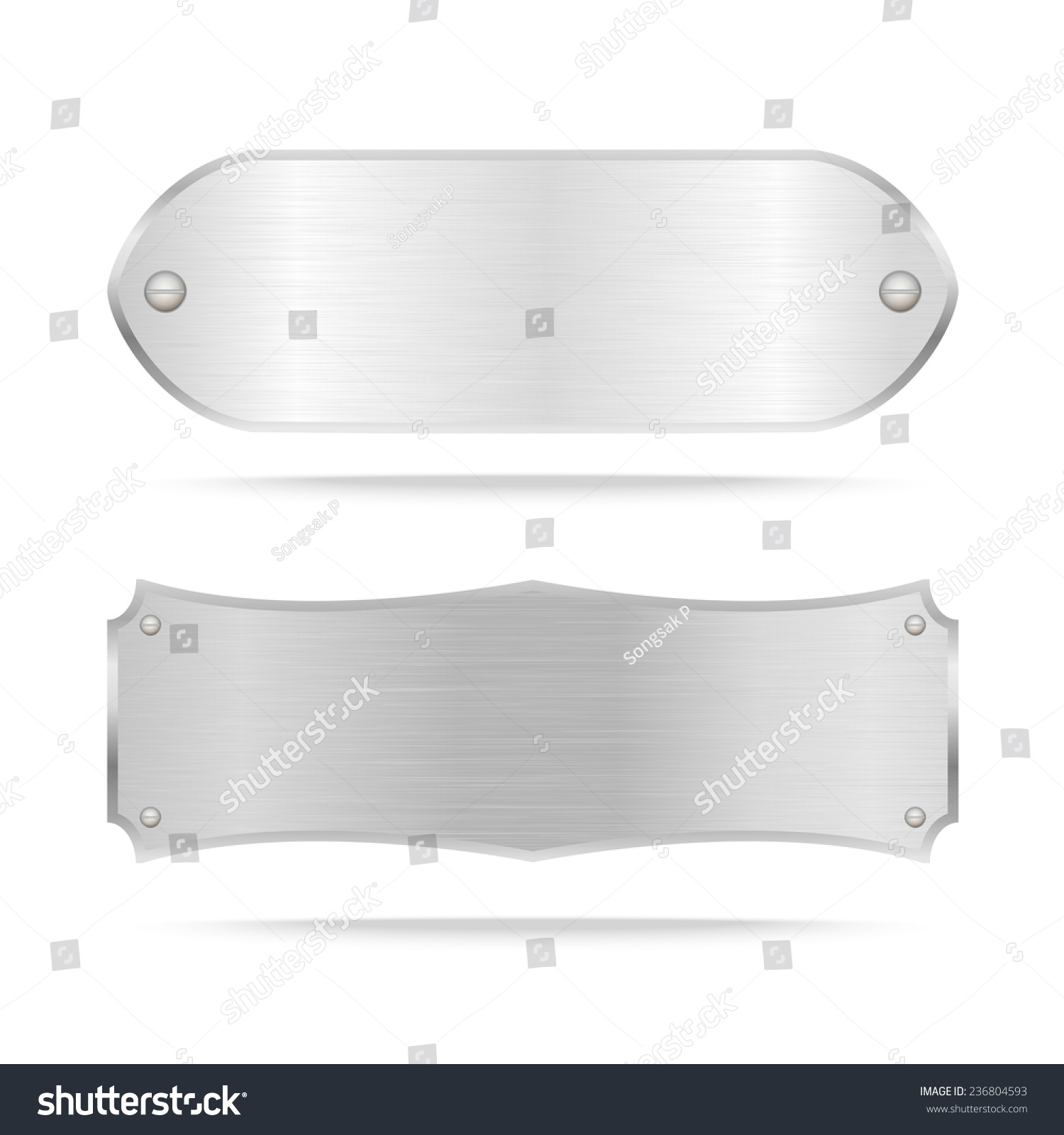 Vector Metal Name Plate Metal Label Stock Vector (Royalty Free ...