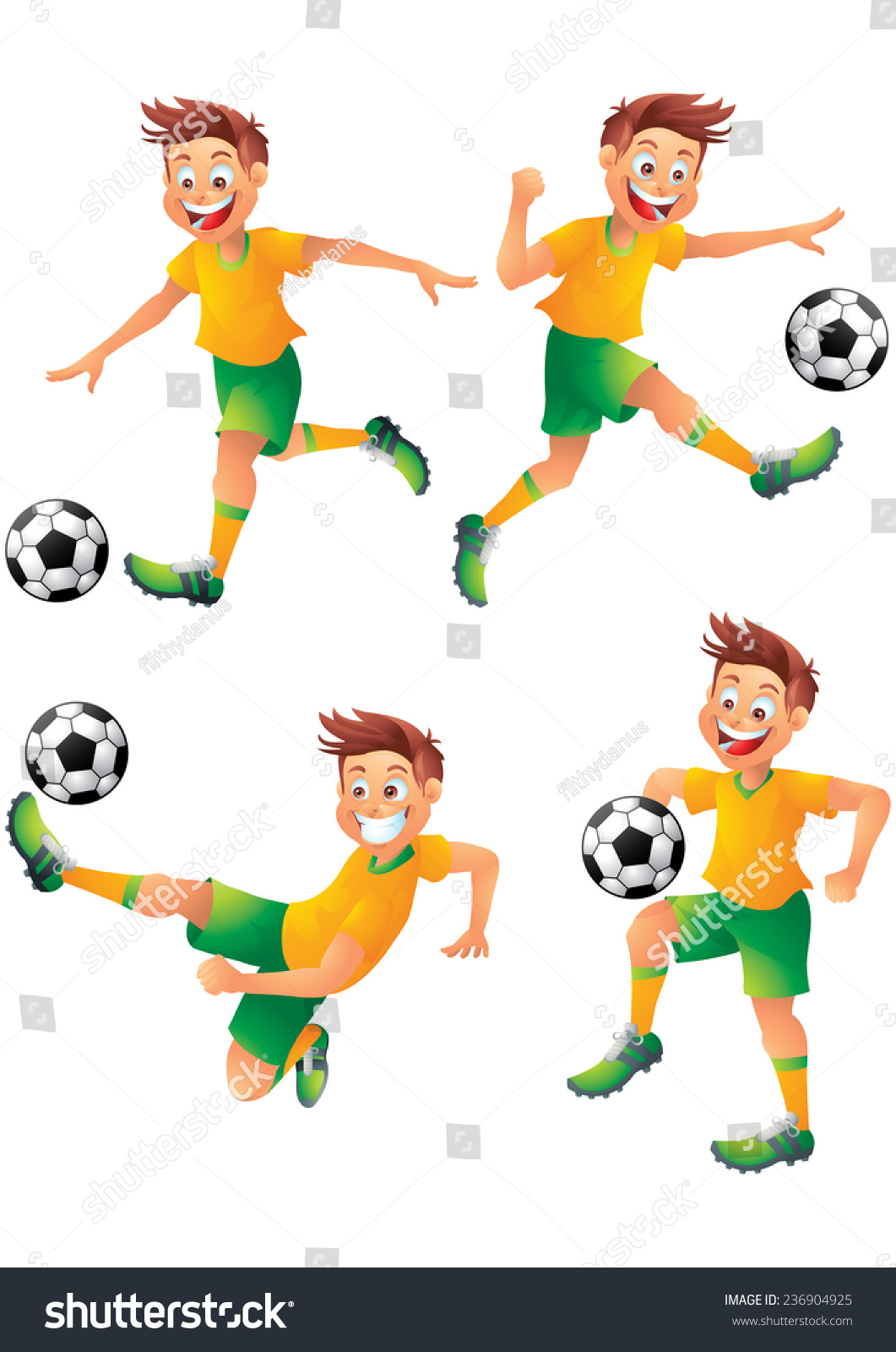 Brazil Soccer Player Cartoon Character Posing Stock Vector Royalty Free Shutterstock