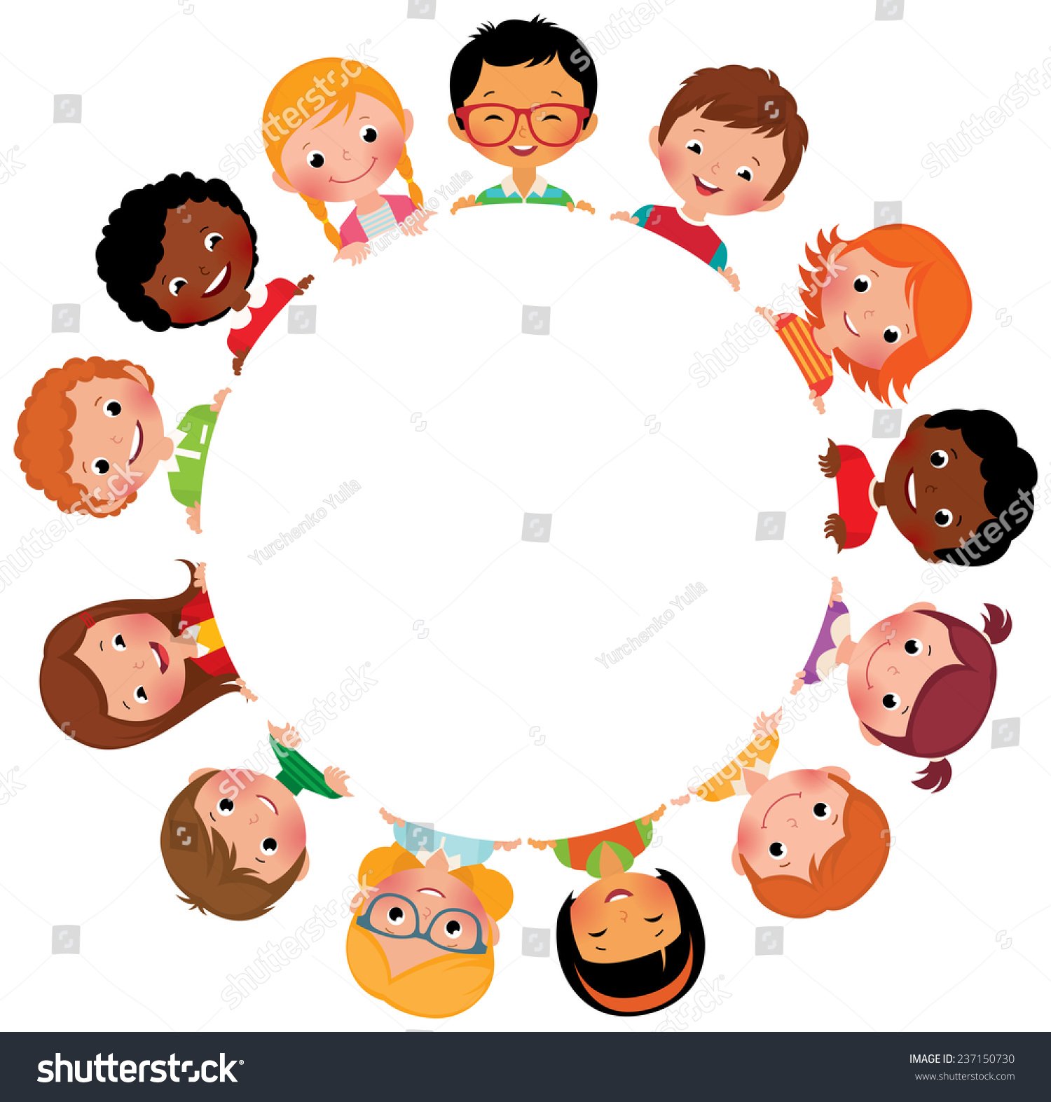 Stock Vector Illustration Kids Friends Around Stock Vector (Royalty ...