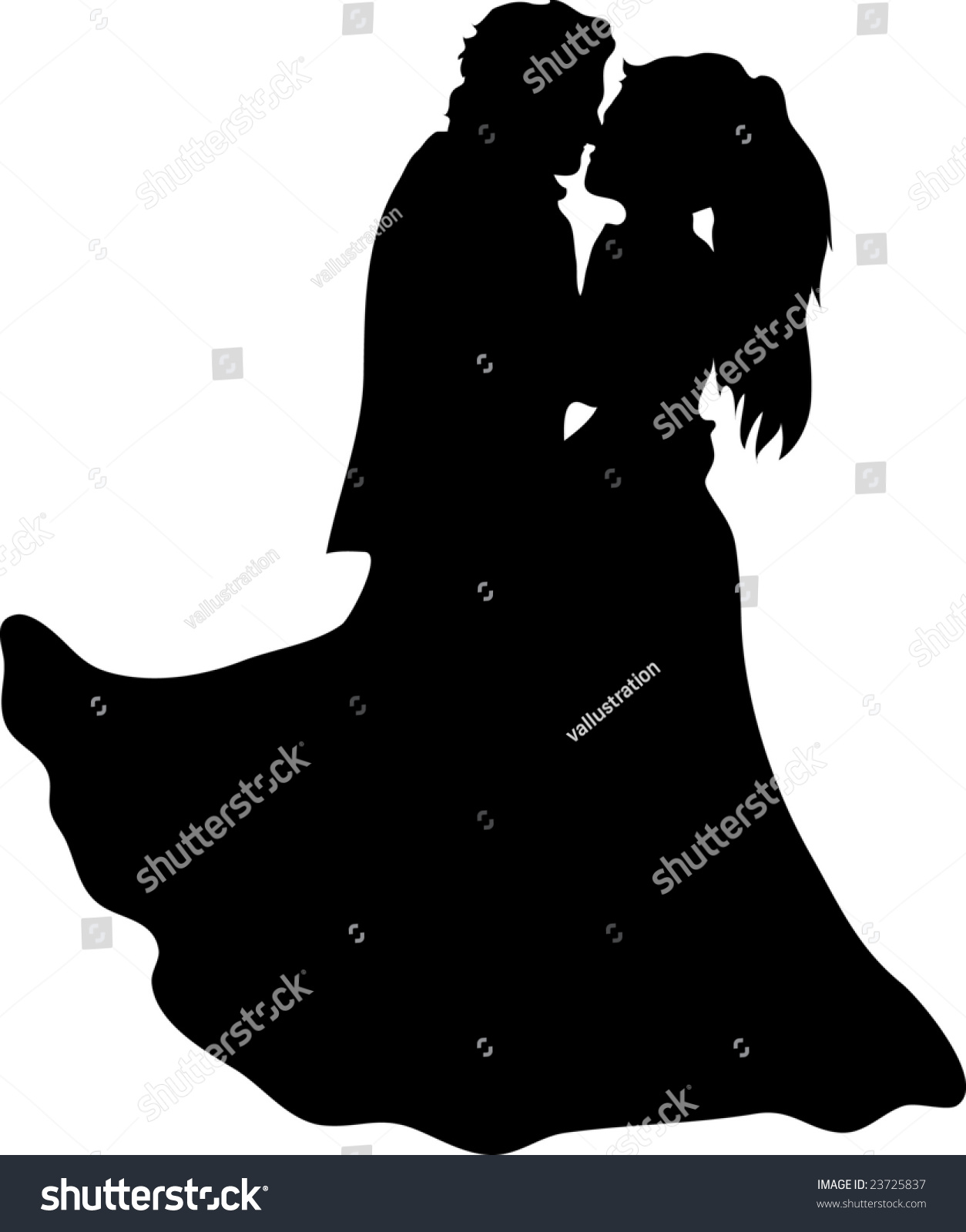 Silhouettes Couple On Isolated White Background Stock Vector (Royalty ...