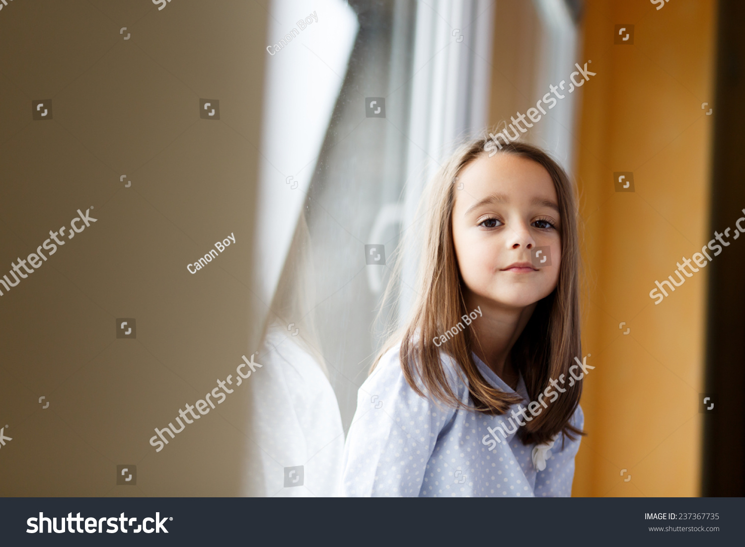 Sad Beautiful Little Girl Watching Out Stock Photo 237367735 | Shutterstock